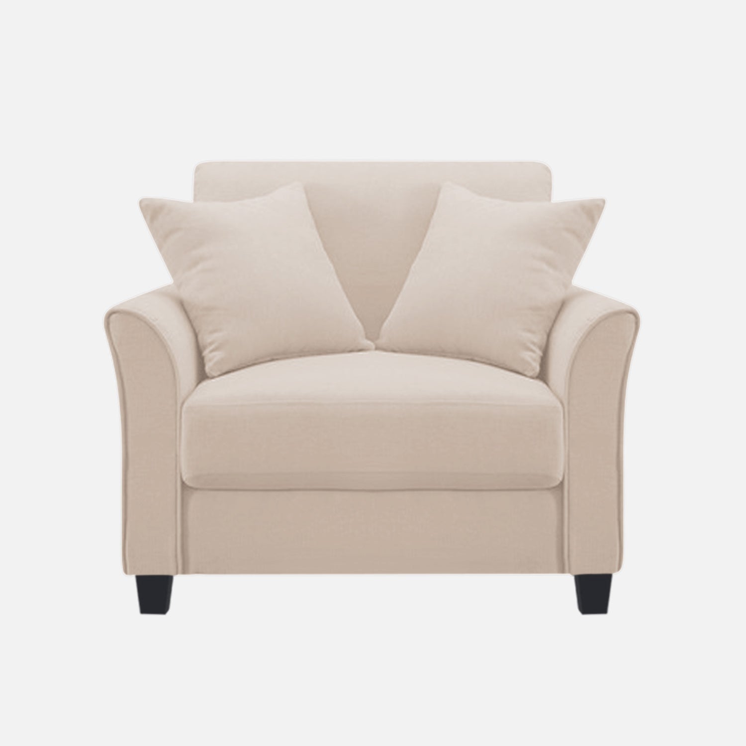 Daroo Velvet 1 Seater Sofa In Camel Beige Colour - Febonic Living