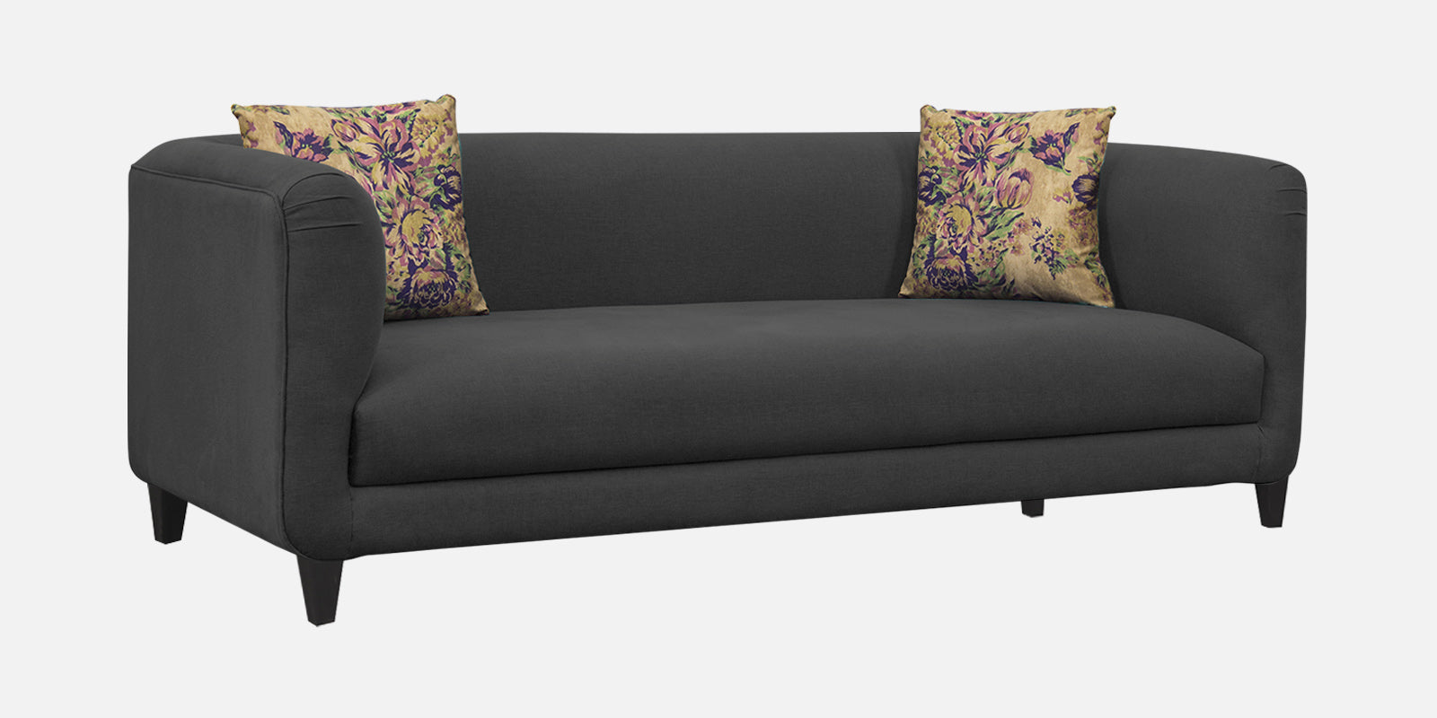 Niki Fabric 3 Seater Sofa In Charcoal Grey Colour - Febonic Living