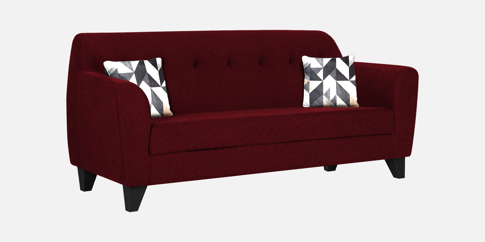 Melaan Fabric 3 Seater Sofa In Ruby Red Colour - Febonic Living