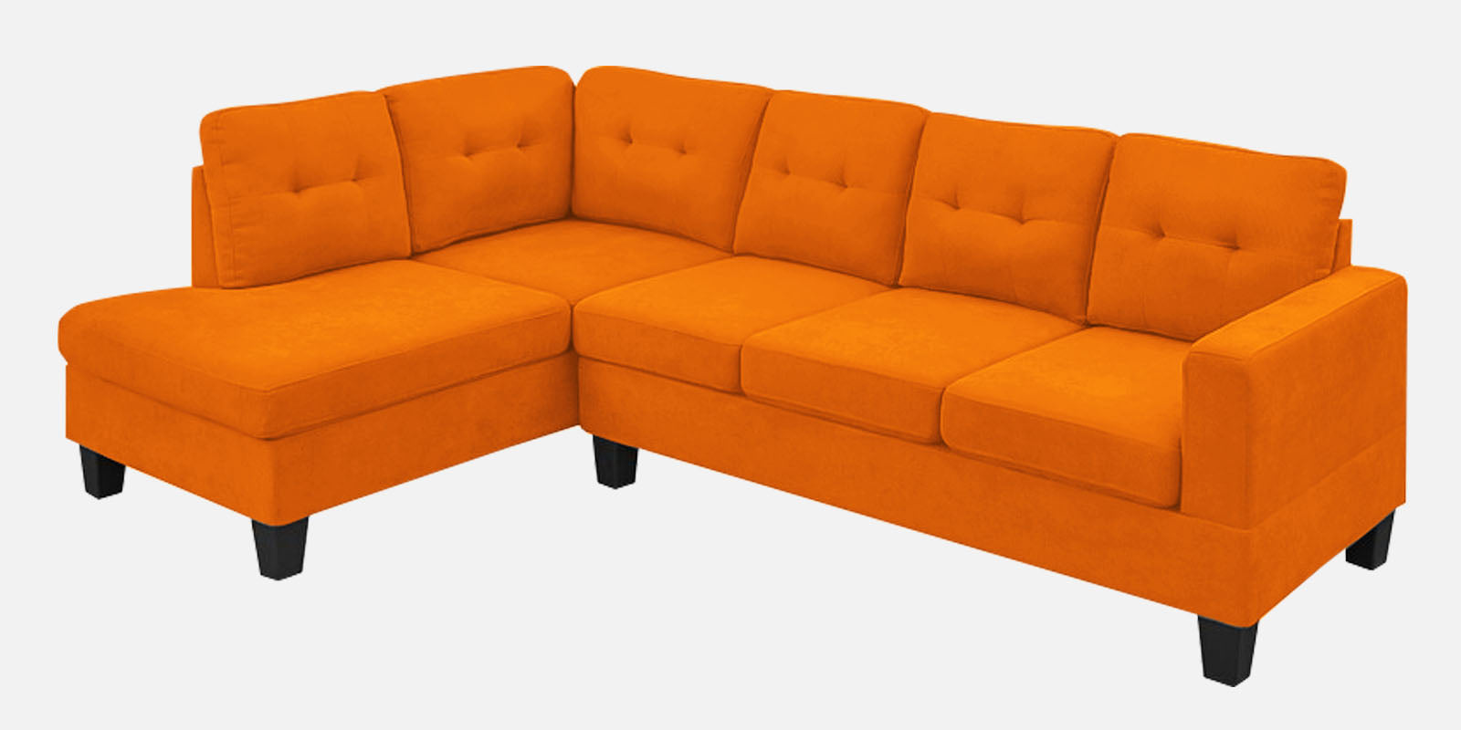 Thomas Fabric RHS Sectional Sofa (3+Lounger) In Vivid Orange Colour - Febonic Living