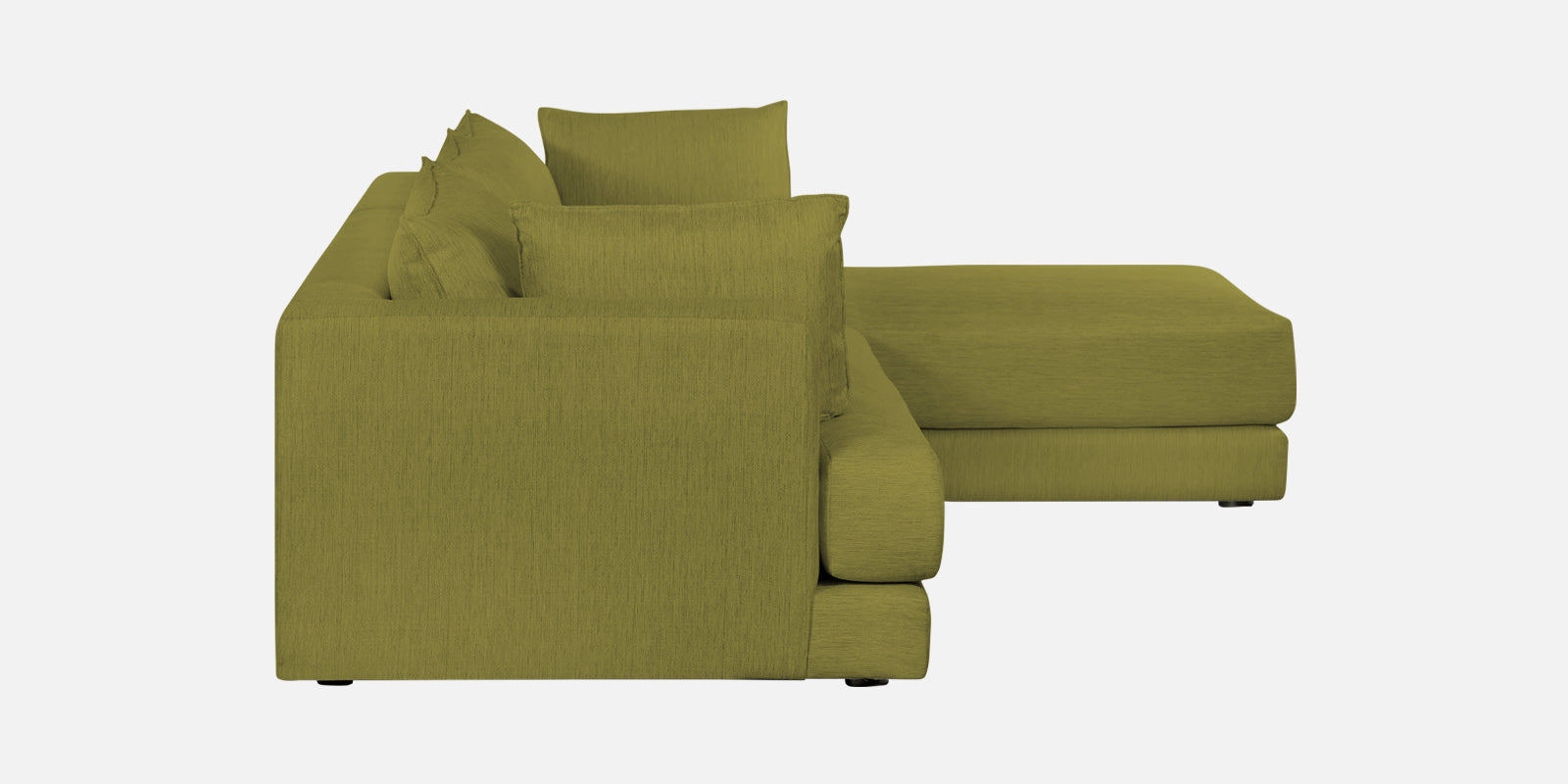 Ziggy Fabric LHS Sectional Sofa (3+Lounger) In Kelly Green Colour - Febonic Living