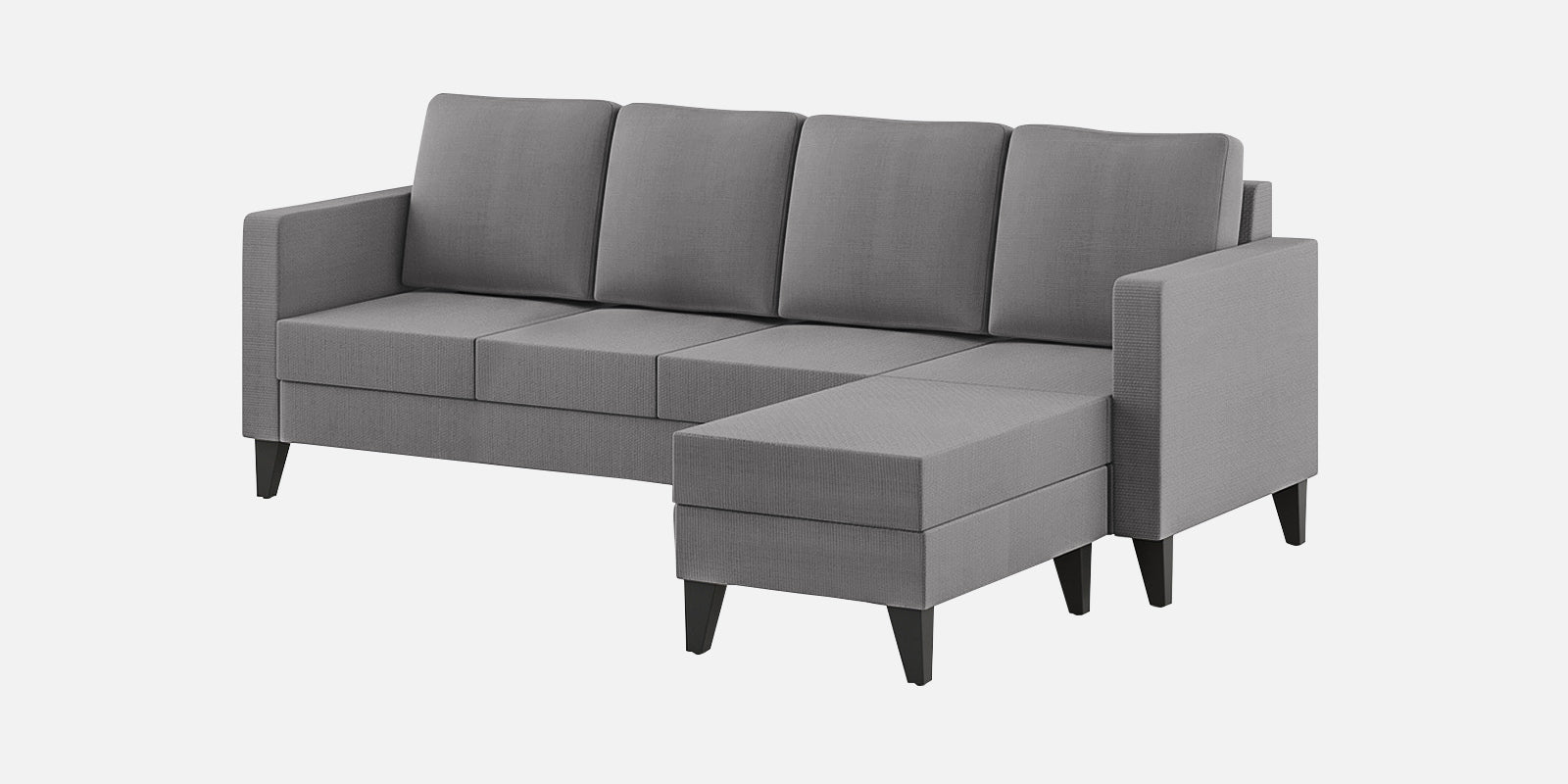 Nori Fabric LHS Sectional Sofa (3+Lounger) In Sudo Grey Colour - Febonic Living