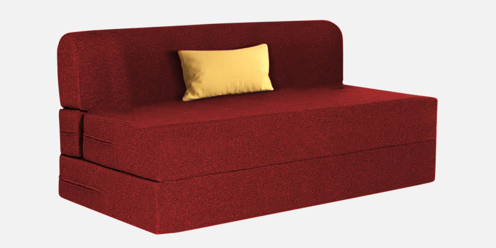 Fleepy Fabric 2 Seater Foldable Sofa Cum Bed In Blood Maroon Colour - Febonic Living