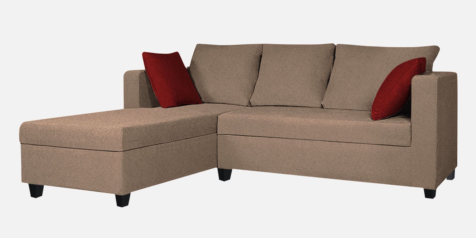 Nebula Fabric RHS Sectional Sofa (2+Lounger) In Cookie Beige Colour - Febonic Living