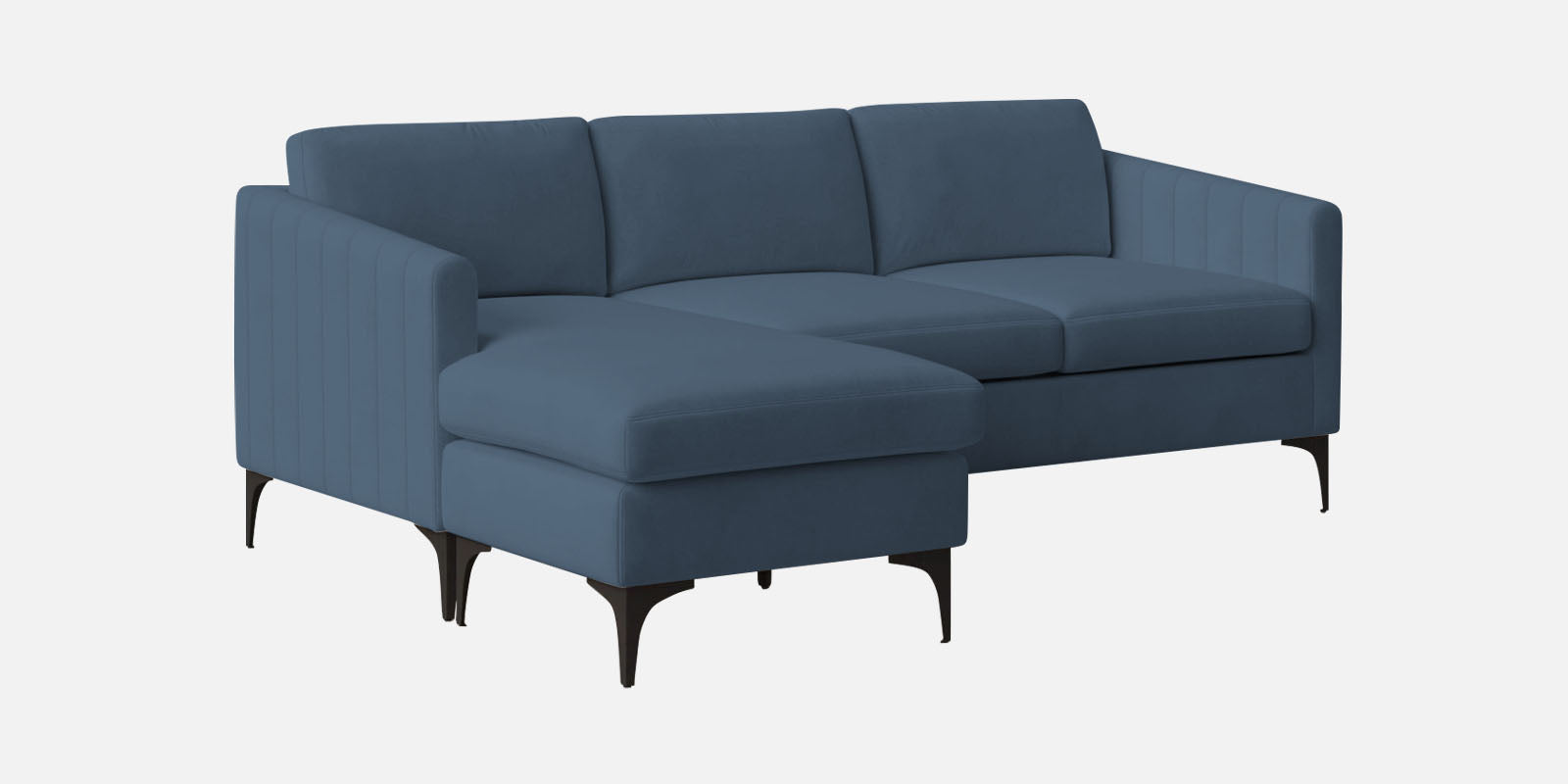 Haru Fabric RHS Sectional Sofa (2+Lounger) In Oxford Blue Colour - Febonic Living