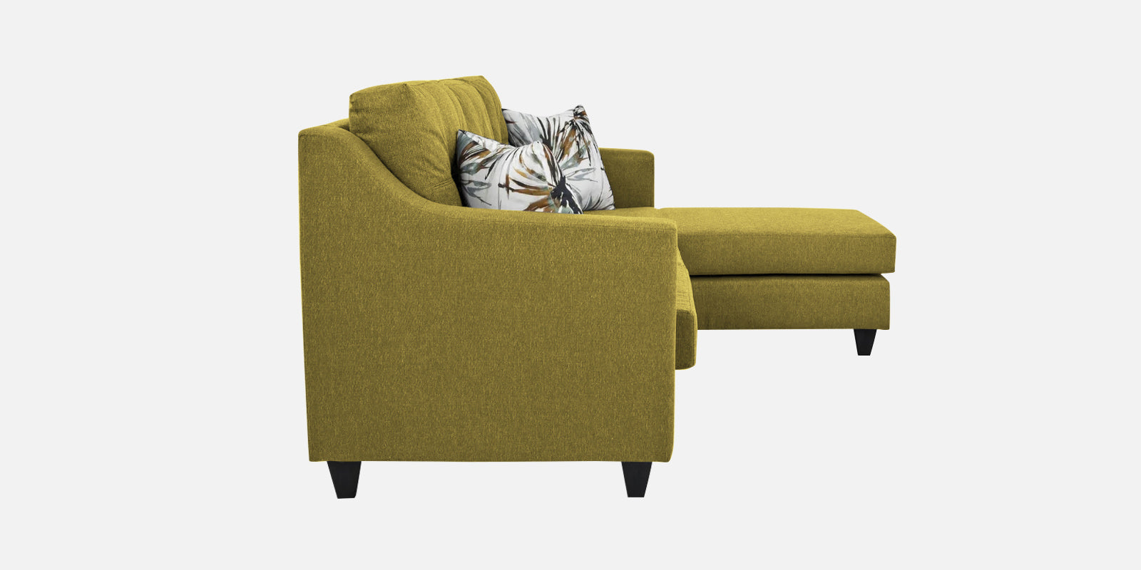 Welly Fabric LHS Sectional Sofa (3+Lounger) In Parrot Green Colour - Febonic Living
