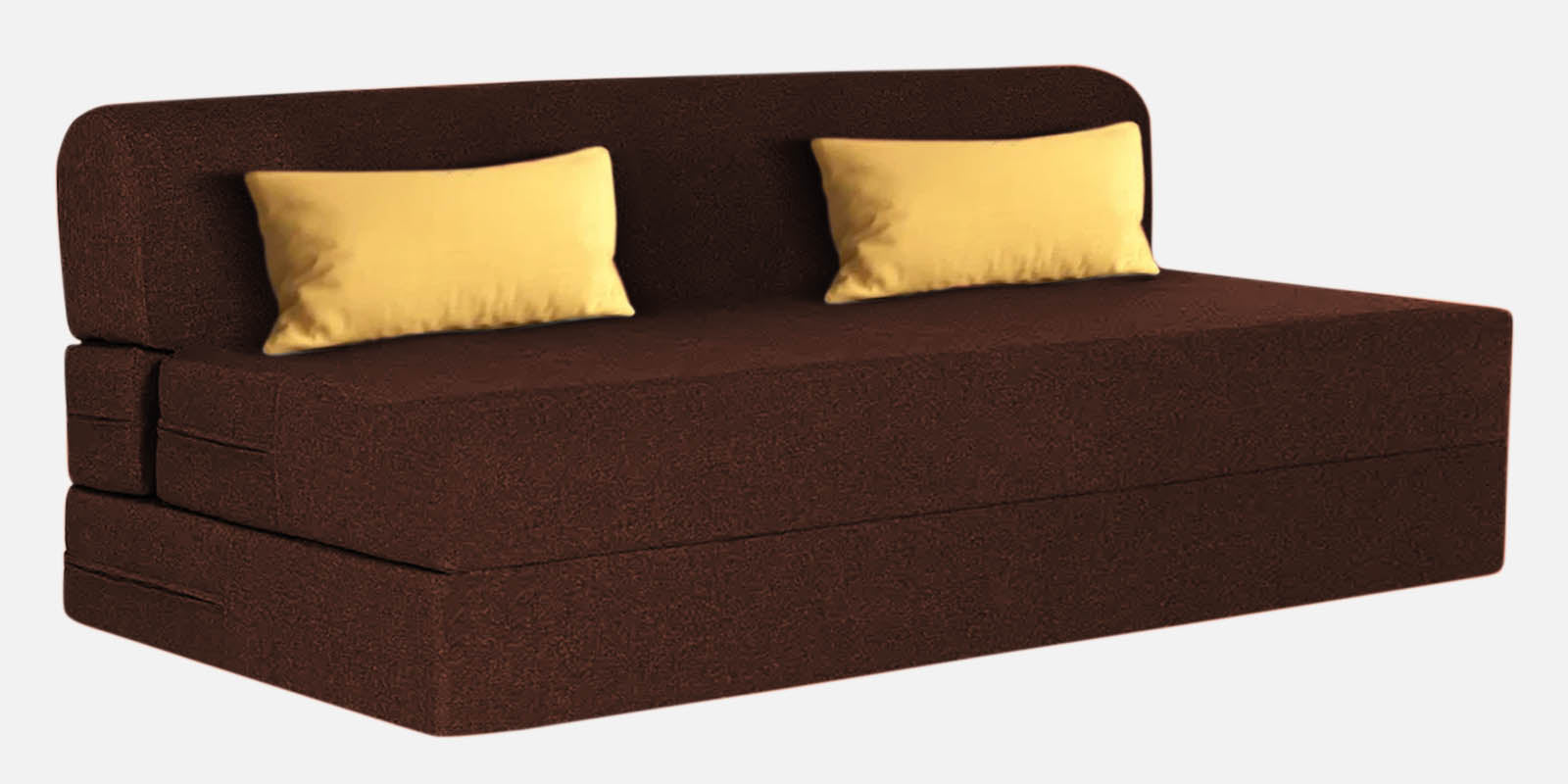 Fleepy Fabric 3 Seater Foldable Sofa Cum Bed In Coffee Brown Colour - Febonic Living