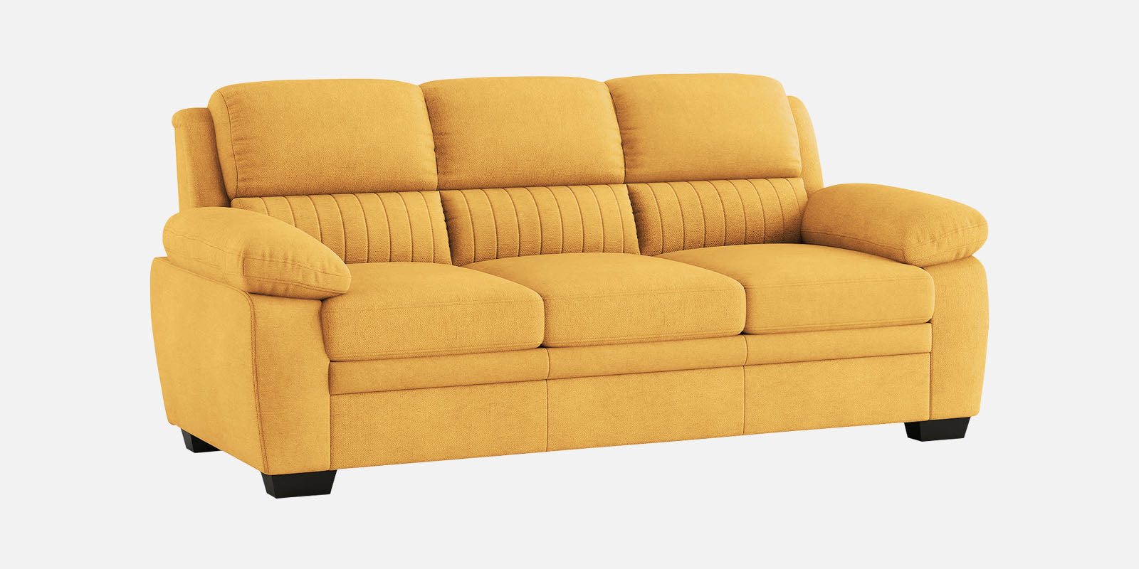 Miranda Velvet 3 Seater Sofa In Turmeric yellow Colour - Febonic Living