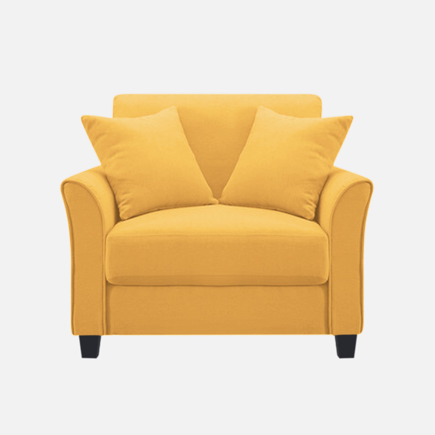 Daroo Velvet 1 Seater Sofa In Turmeric Yellow Colour - Febonic Living