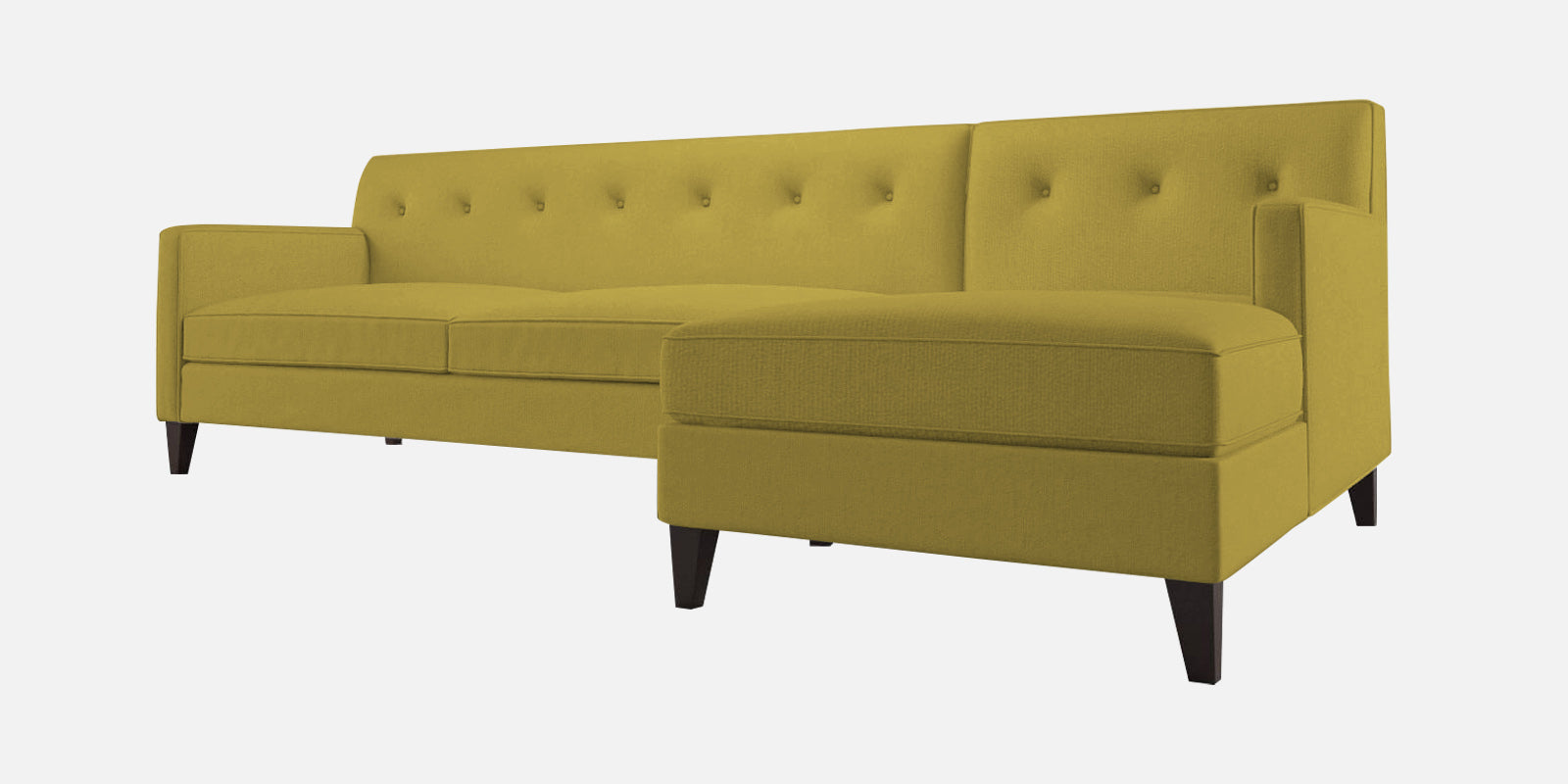 Miller Fabric LHS Sectional Sofa (3+Lounger) In Parrot Green Colour - Febonic Living