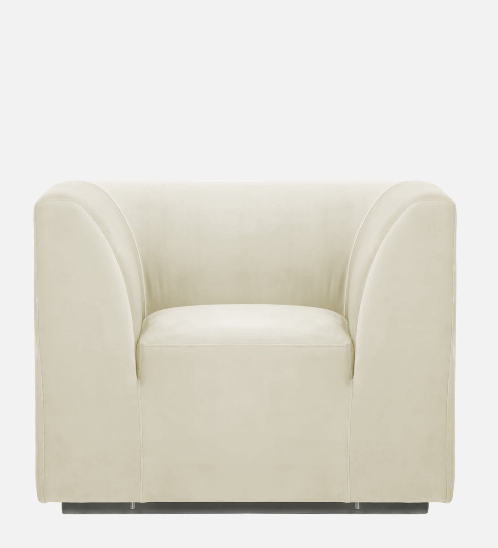 Bufa Velvet 1 Seater Sofa in Warm White Colour