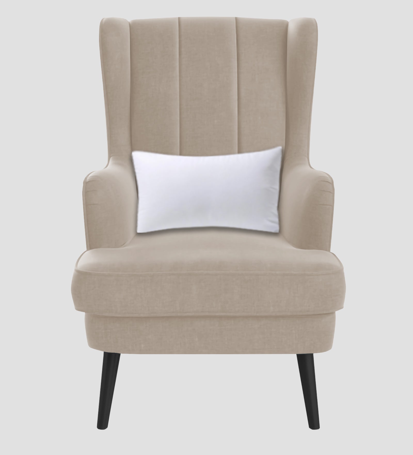 Niya Velvet Wing Chair In Cream Beige Colour - Febonic Living