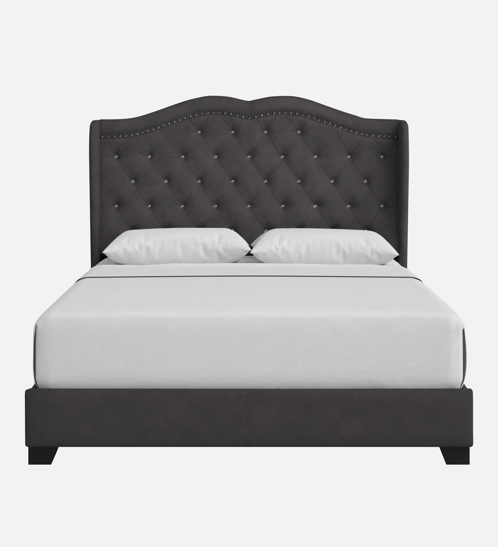 Blake Fabric Queen Size Bed in Maba Grey Colour - Febonic Living