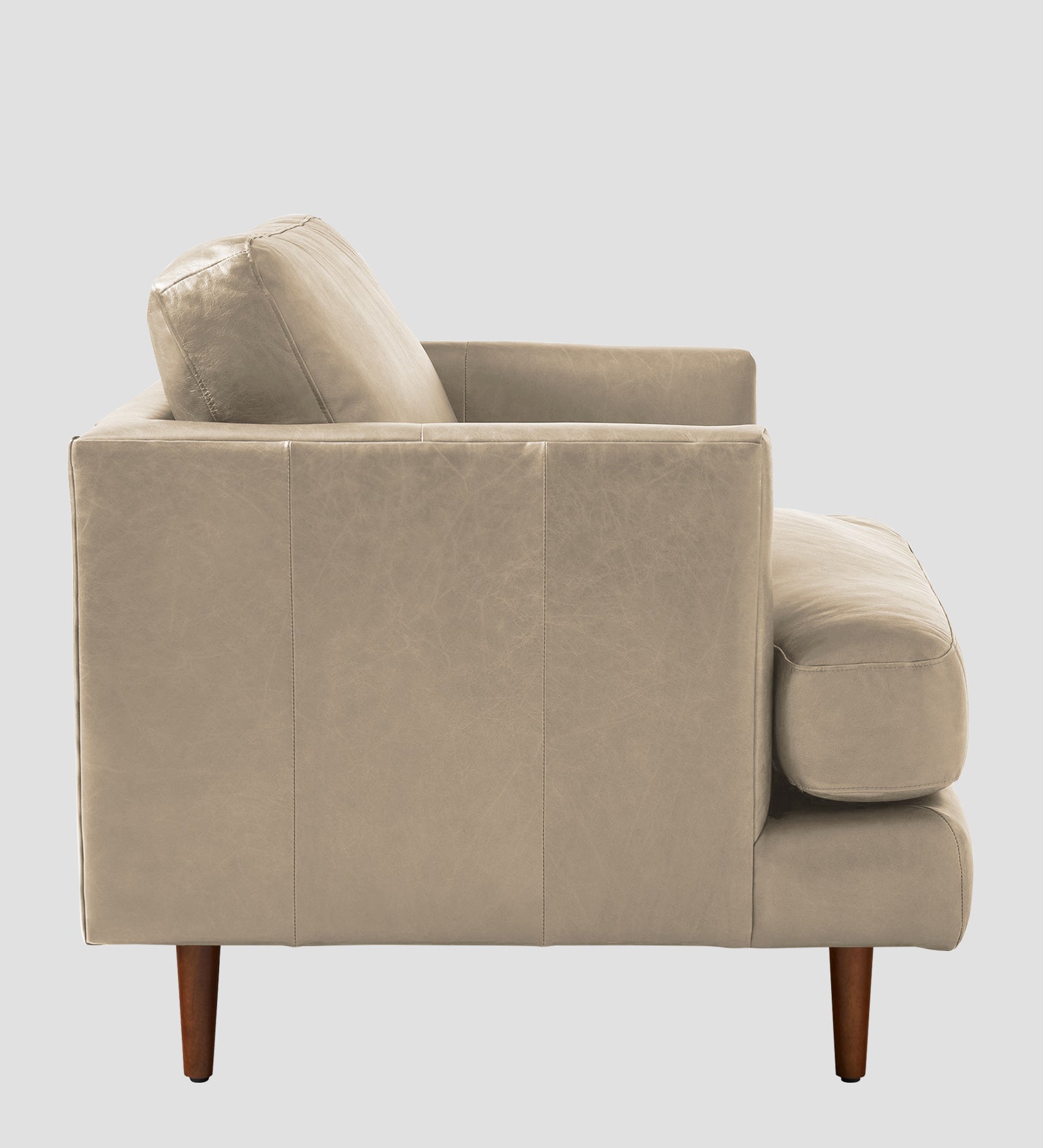 Sterio Leatherette 1 Seater Sofa In Tan Beige Colour - Febonic Living