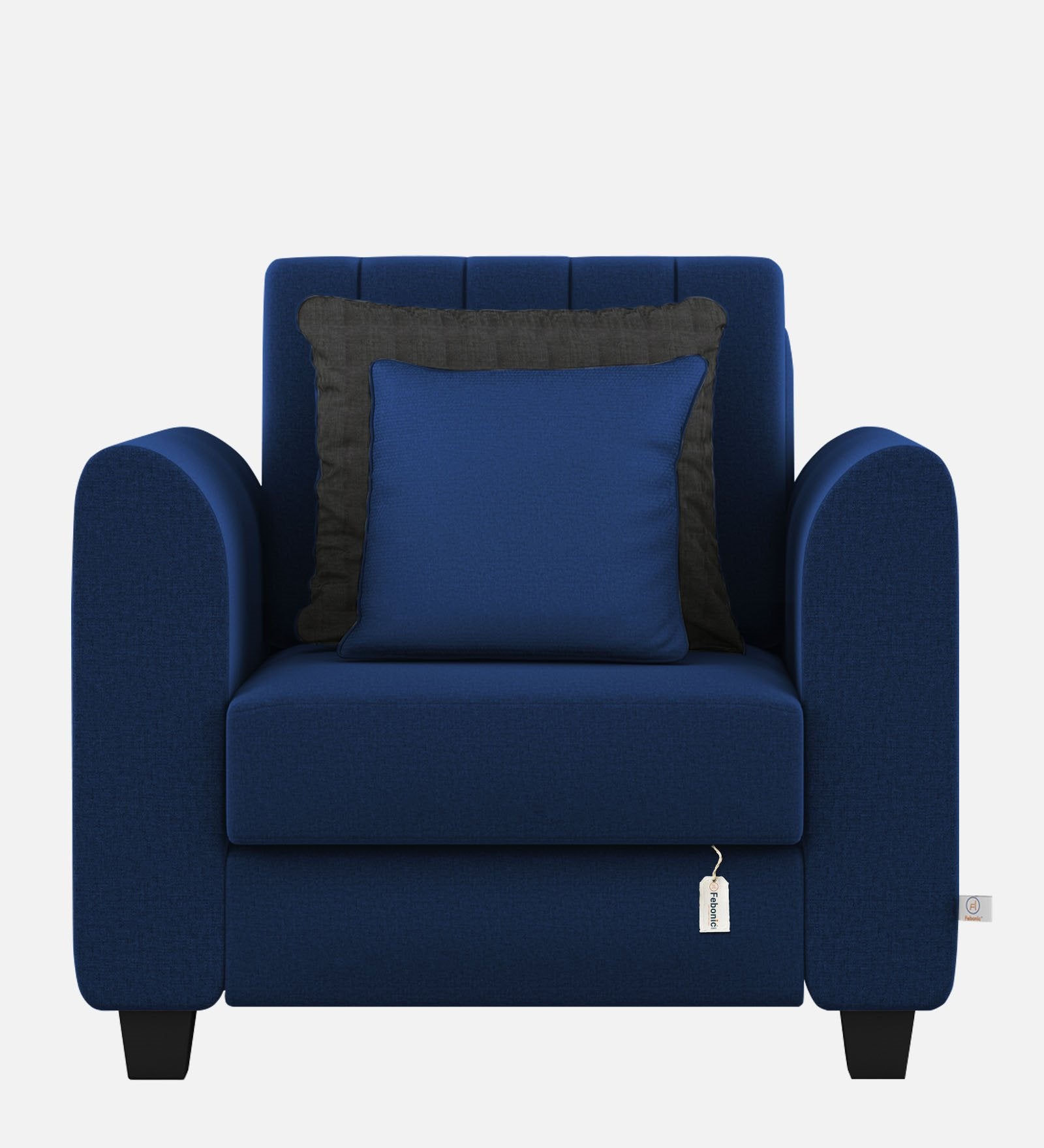 Cosmic Fabric 1 Seater Sofa In Royal Blue Colour - Febonic Living