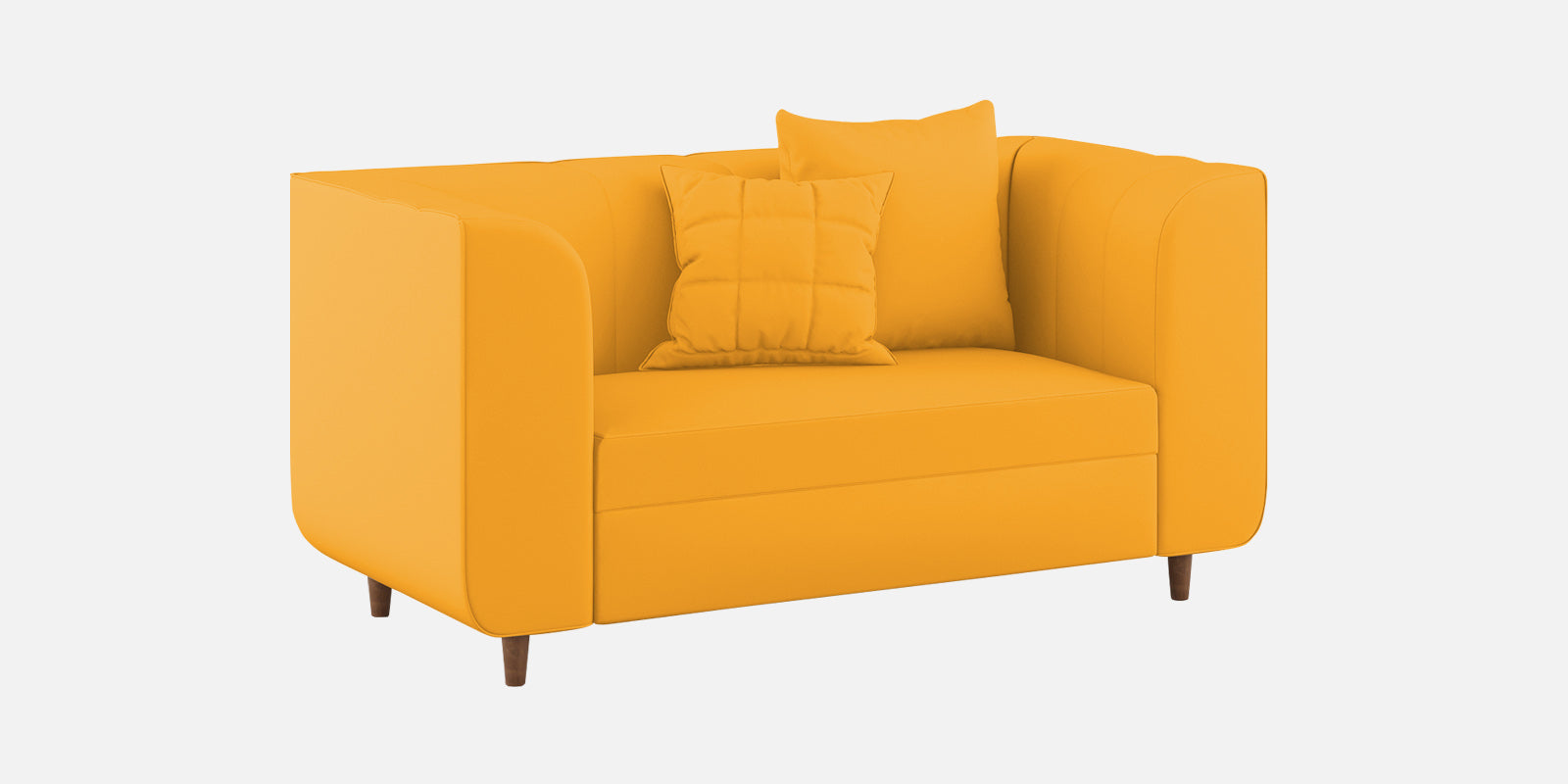 Sumo Velvet 2 Seater Sofa In Safforn Yellow Colour - Febonic Living
