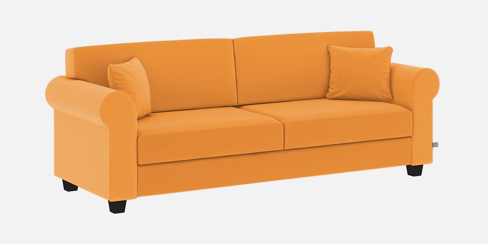 Numonk Velvet 3 Seater Sofa In Tangerine orange Colour - Febonic Living