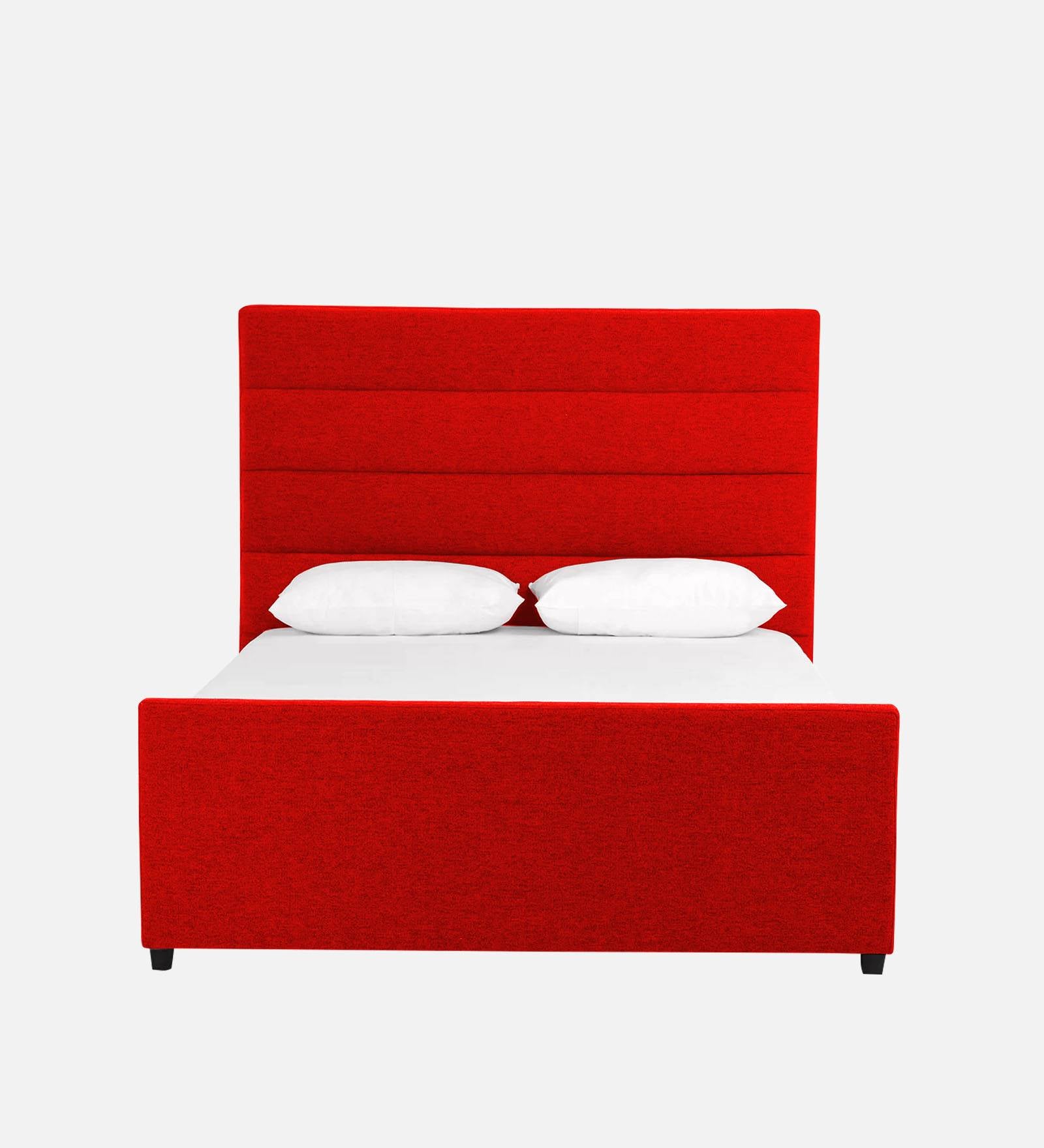 Pollen Fabric Queen Size Bed In Ruby Red Colour - Febonic Living