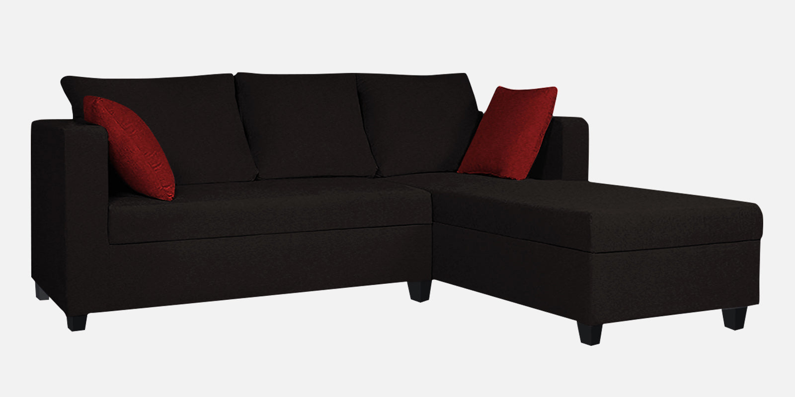 Nebula Fabric LHS Sectional Sofa (2+Lounger) In Cara Brown Colour - Febonic Living