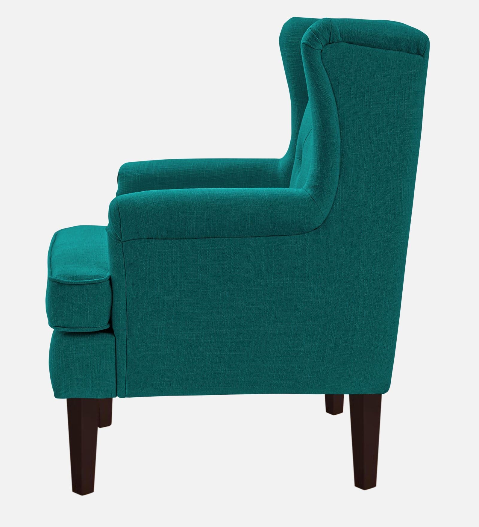 Deyuk Fabric Wing Chair In Sea Green Colour - Febonic Living