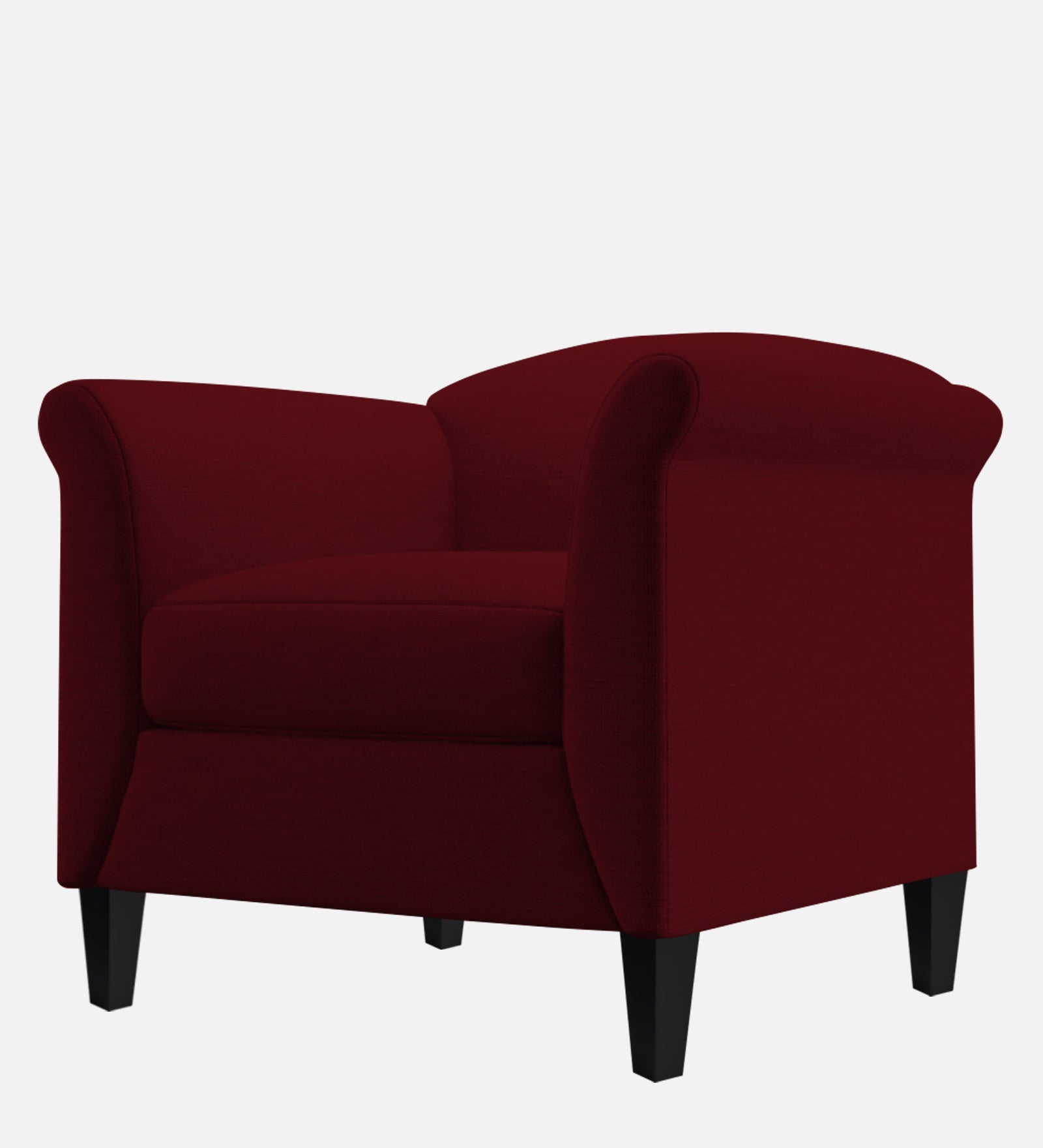Kimber Fabric 1 Seater Sofa in Ruby Red Colour