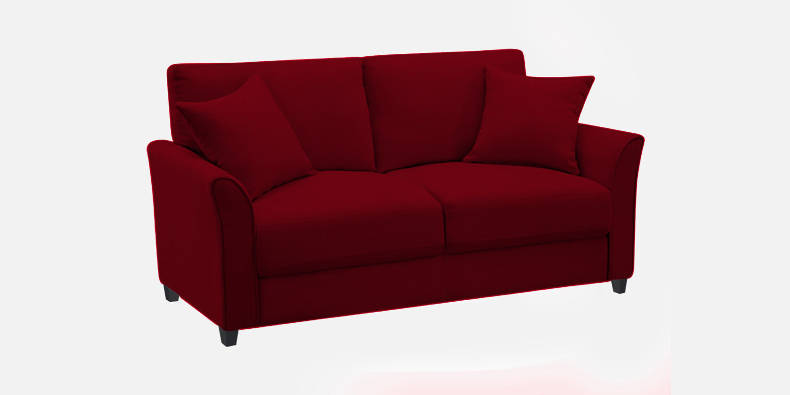 Daroo Velvet 2 Seater Sofa In Cherry Red Colour - Febonic Living