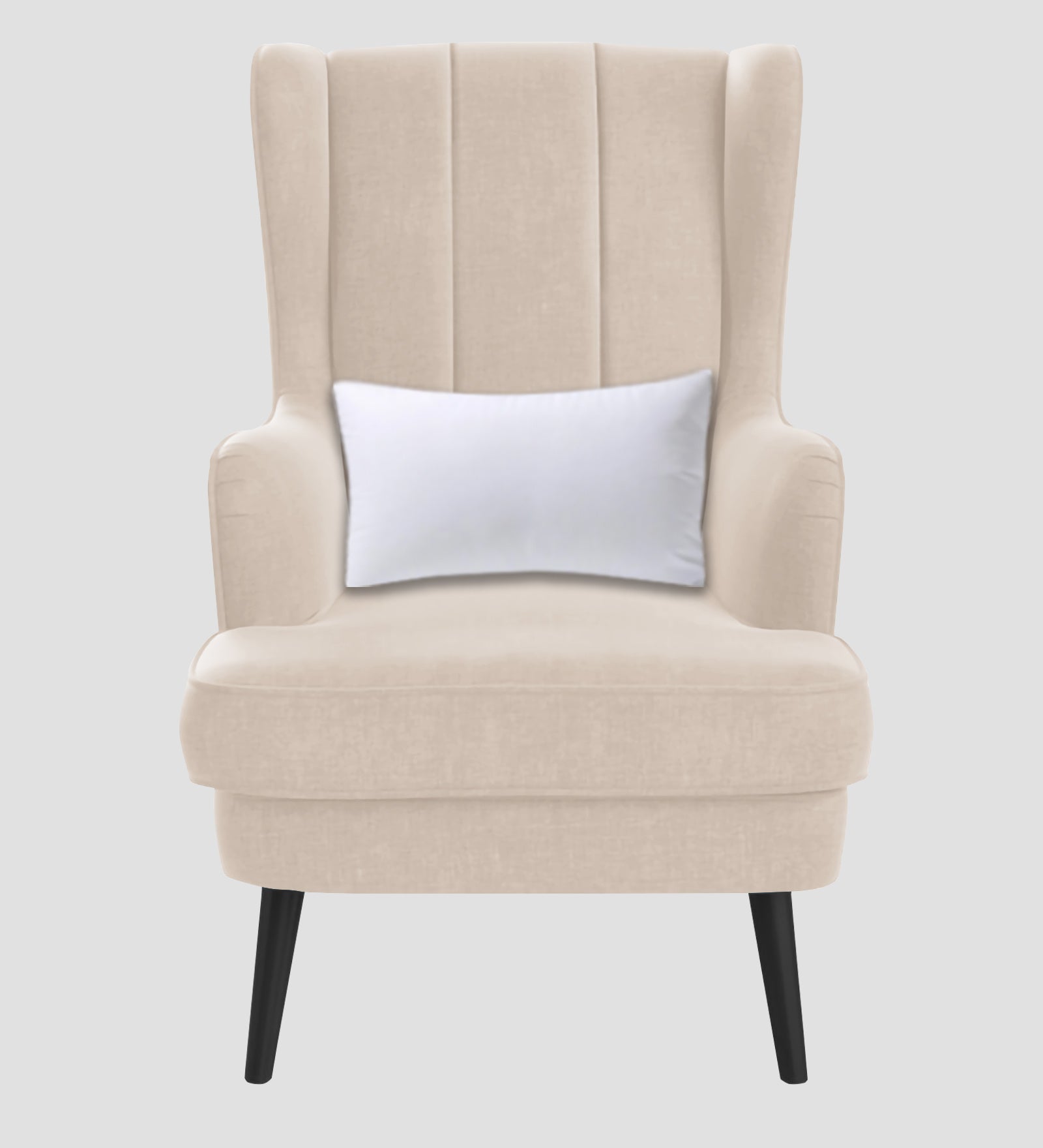 Niya Velvet Wing Chair In Camel Beige Colour - Febonic Living