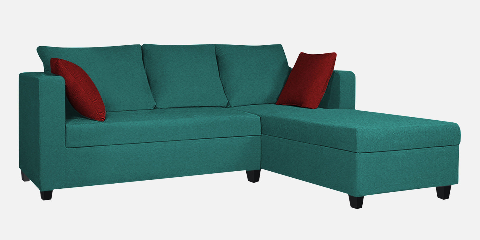 Nebula Fabric LHS Sectional Sofa (2+Lounger) In Sea Green Colour - Febonic Living