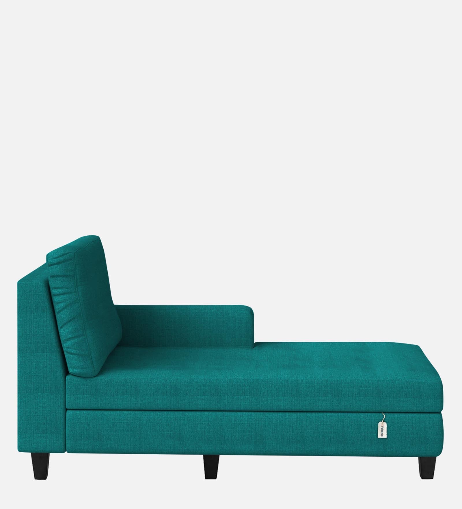 Royee Fabric RHS Chaise Lounger In Sea Green Colour With Storage - Febonic Living