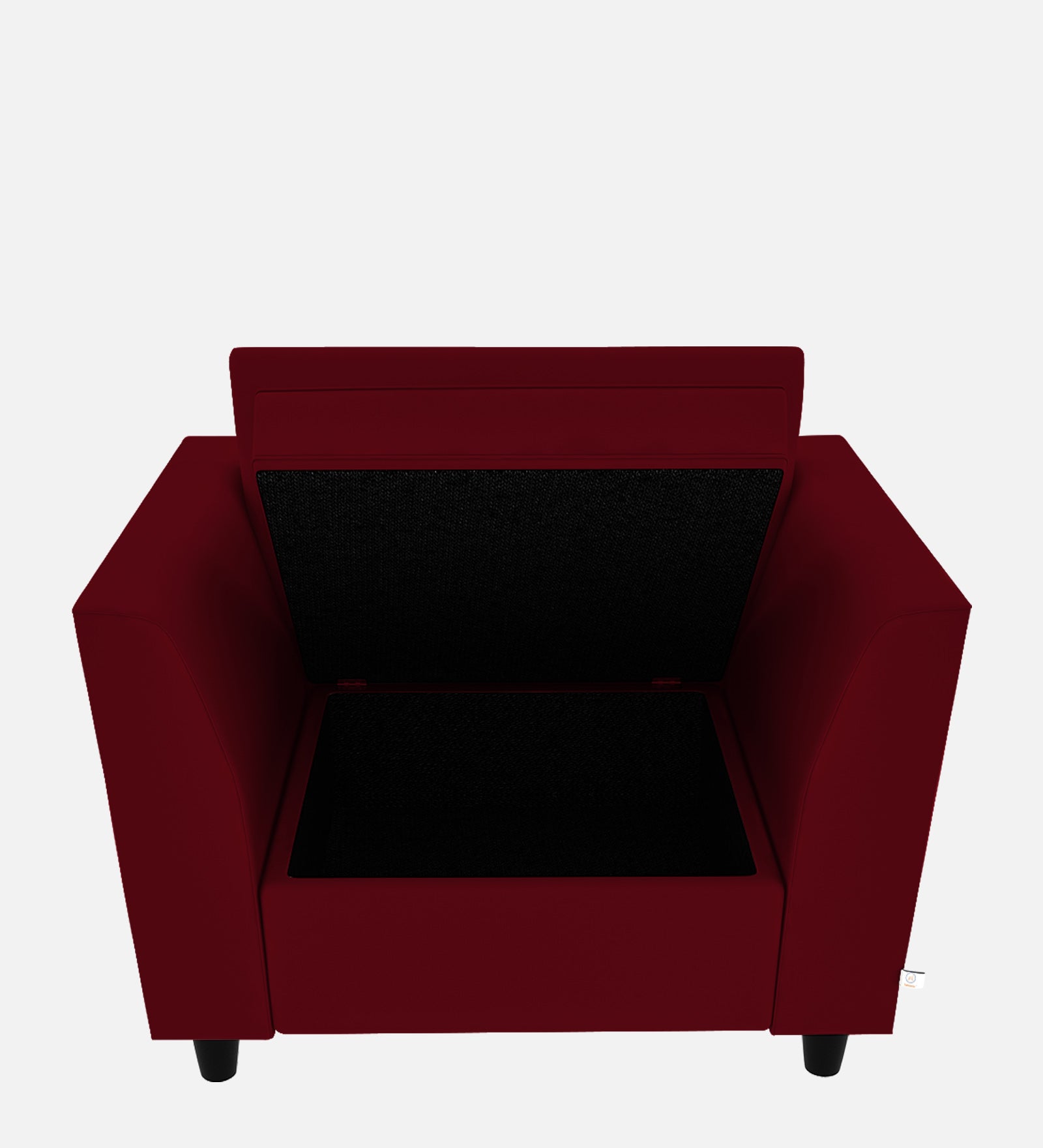 Bristo Velvet 1 Seater Sofa In Cherry red Colour With Storage - Febonic Living