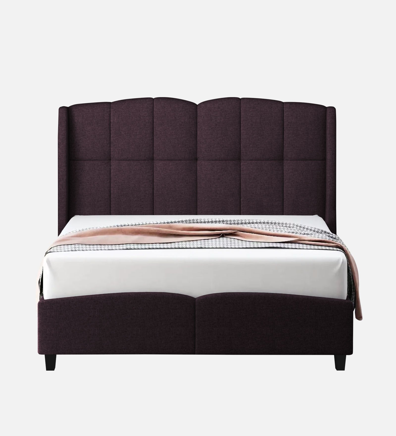 Jovi Velvet Upholstered Single Size Bed In Dark Brown Colour - Febonic Living