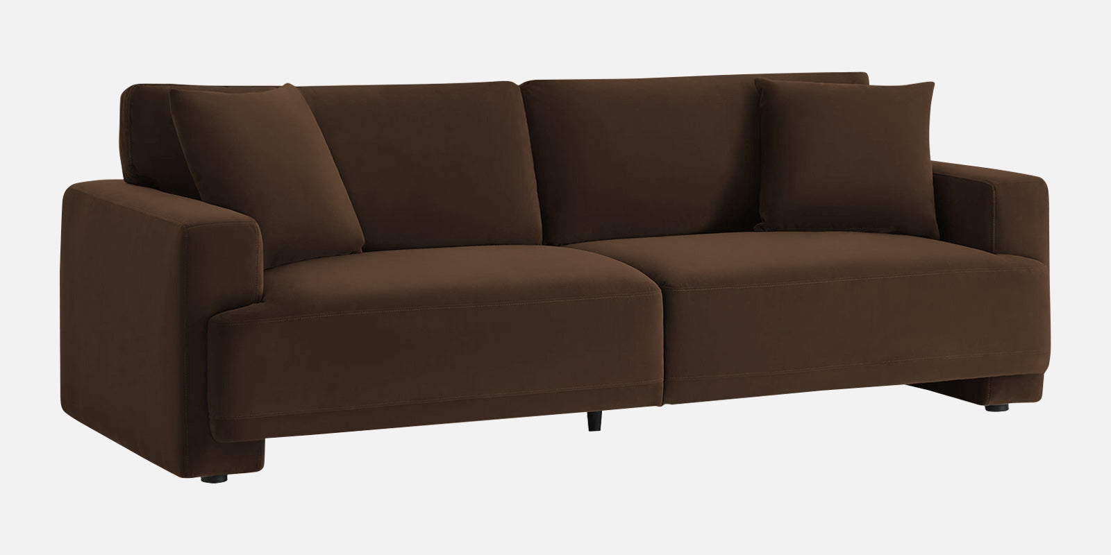 Kosta Velvet 3 Seater Sofa In Cholocate Brown Colour - Febonic Living