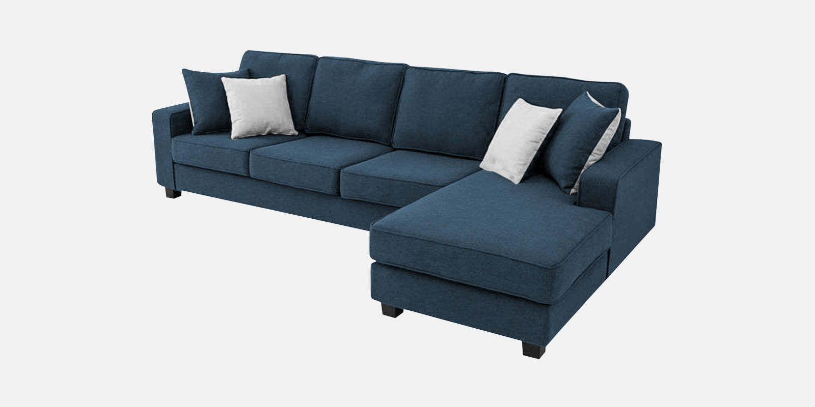 Ladybug Fabric LHS Sectional Sofa (3+Lounger) In Light Blue Colour - Febonic Living