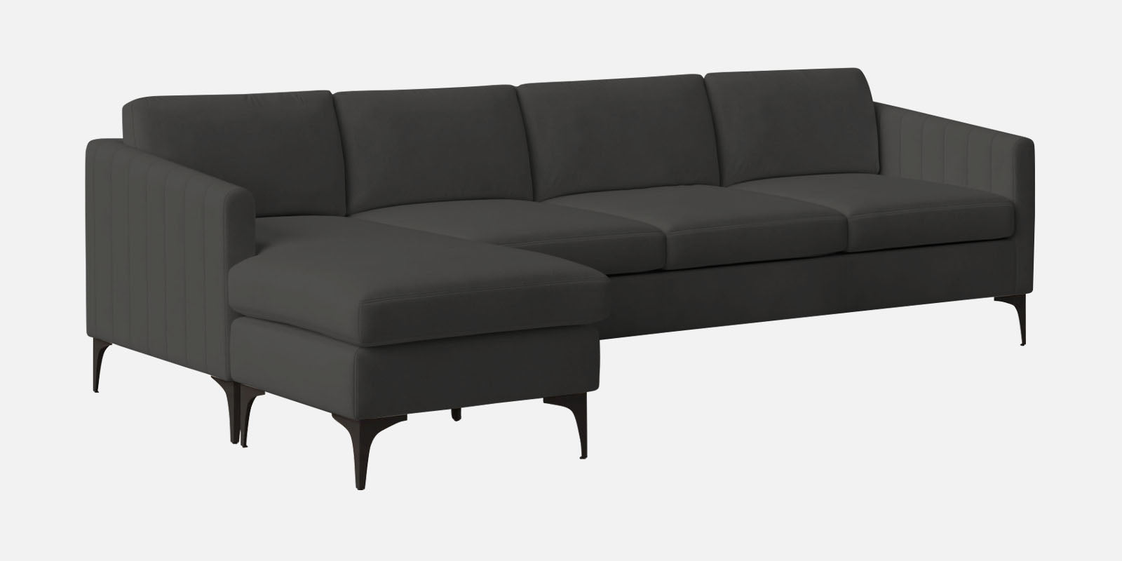 Haru Fabric RHS Sectional Sofa (3+Lounger) In Hory Grey Colour - Febonic Living