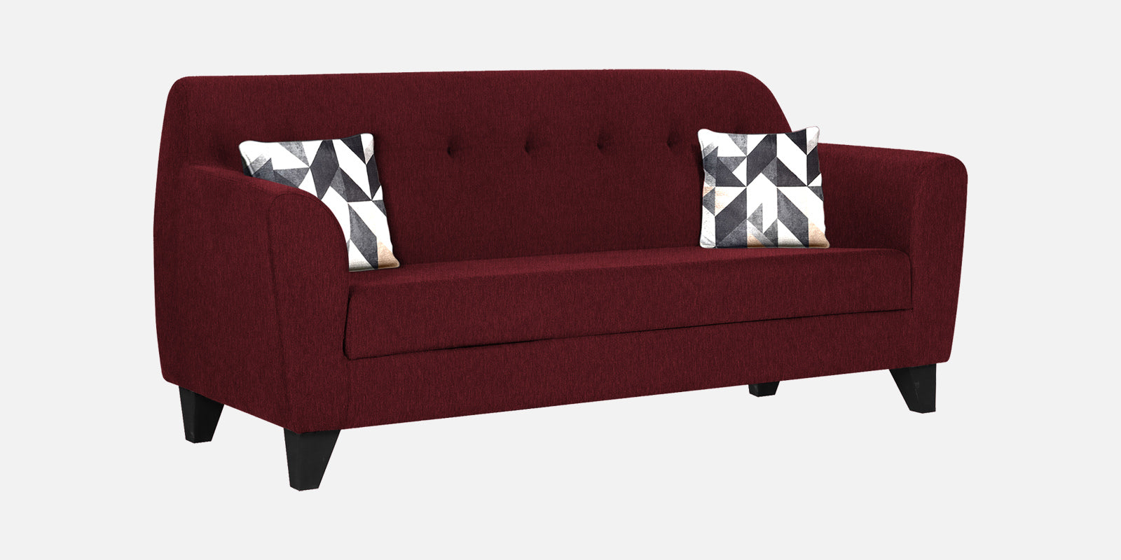 Melaan Fabric 3 Seater Sofa In Blood Maroon Colour - Febonic Living