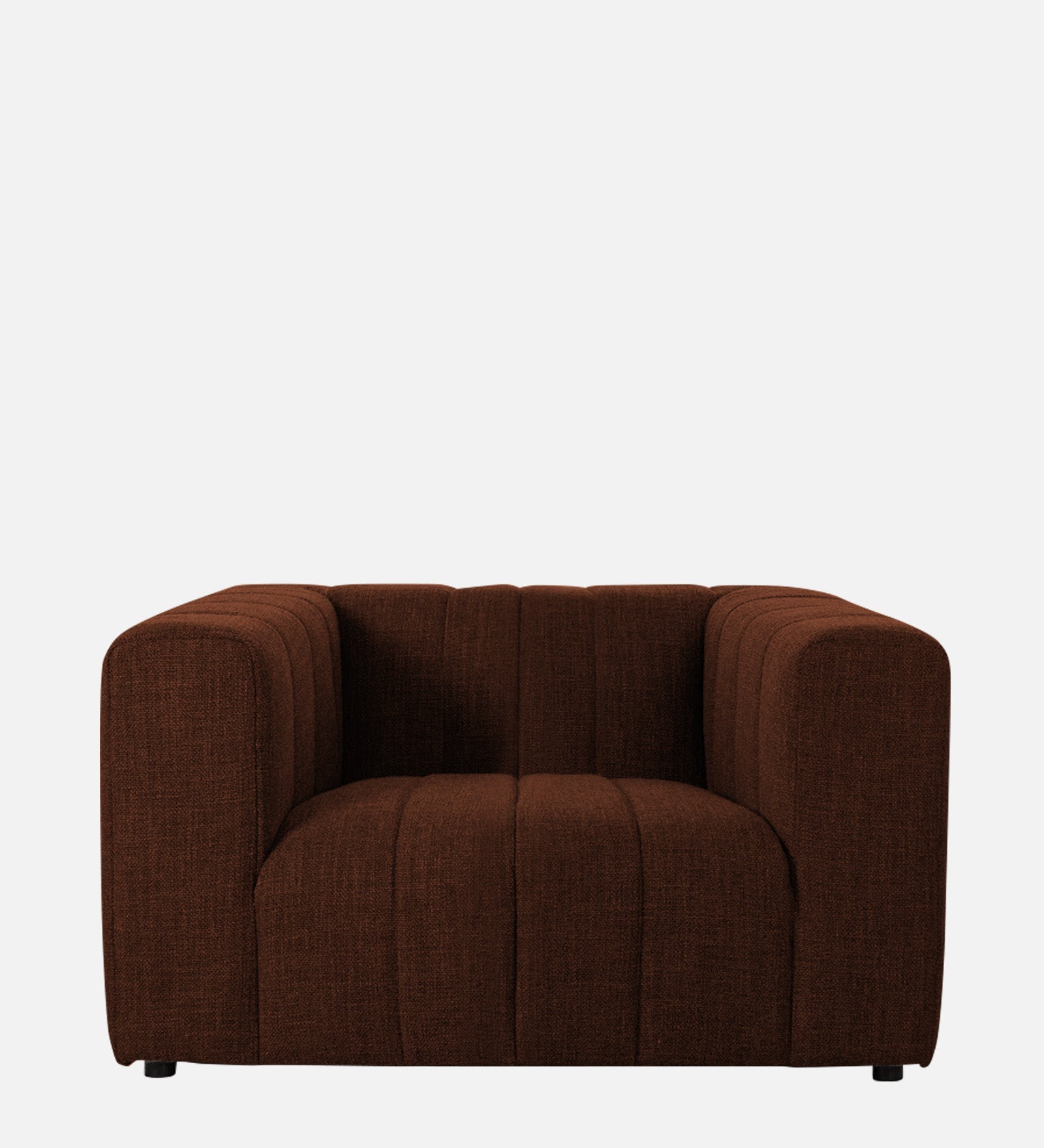 Lara Fabric 1 Seater Sofa In Coffee Brown Colour - Febonic Living