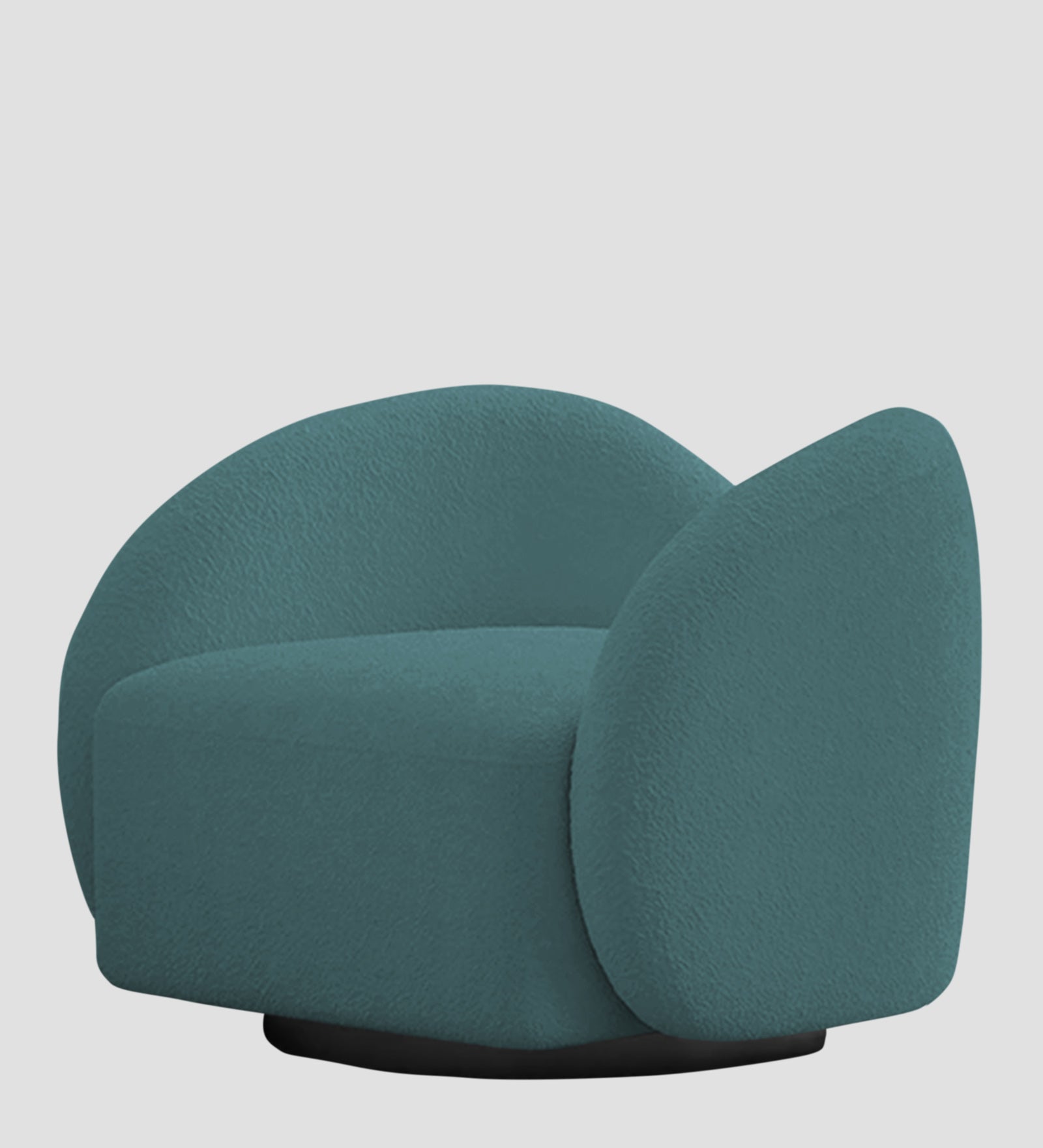 Miles Boucle Fabric Swivel Chair in Ocean Blue Colour