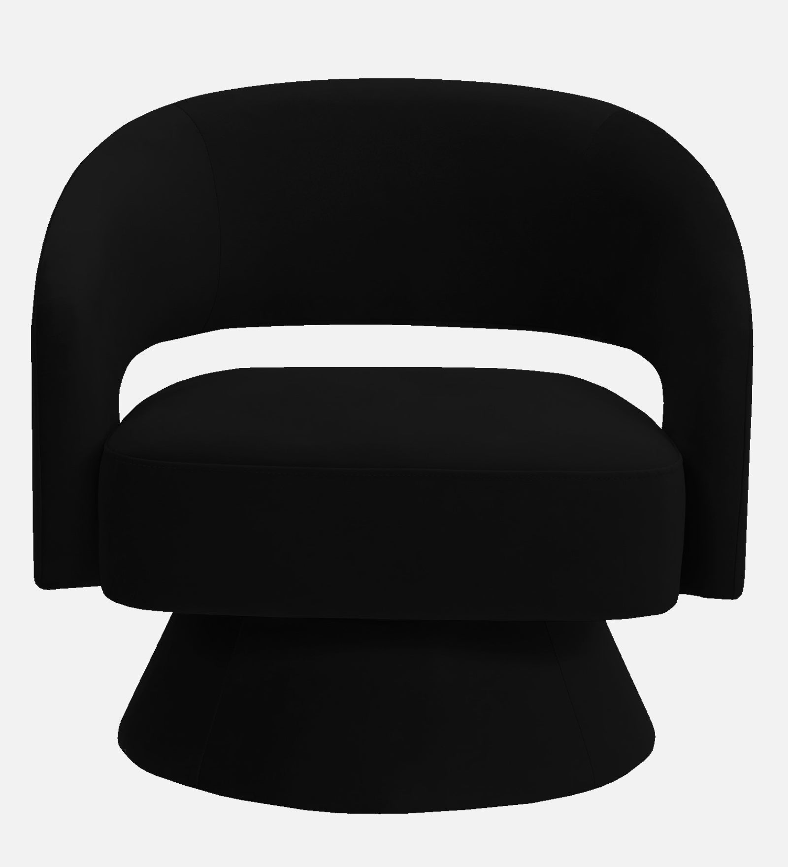 Pendra Velvet Swivel Chair in Adam Black Colour