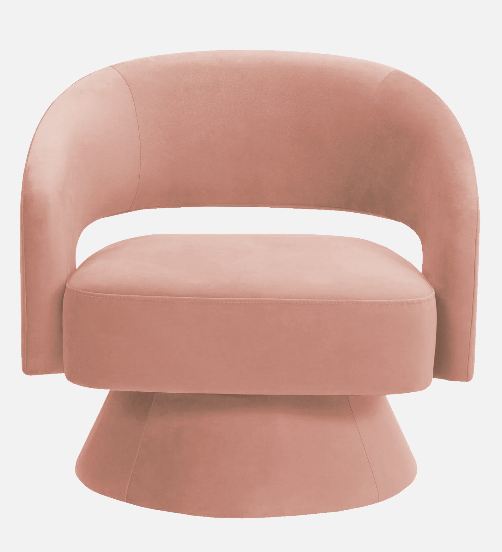 Pendra Velvet Swivel Chair In Blush Pink Colour - Febonic Living