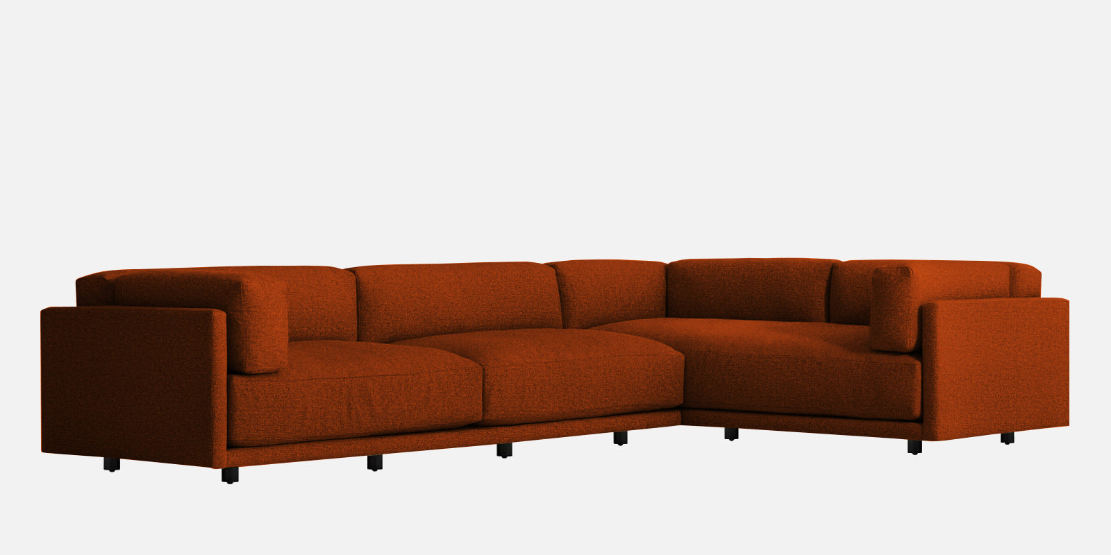 Nixon Fabric 6 Seater RHS Corner Sofa In Burnt Orange Colour - Febonic Living