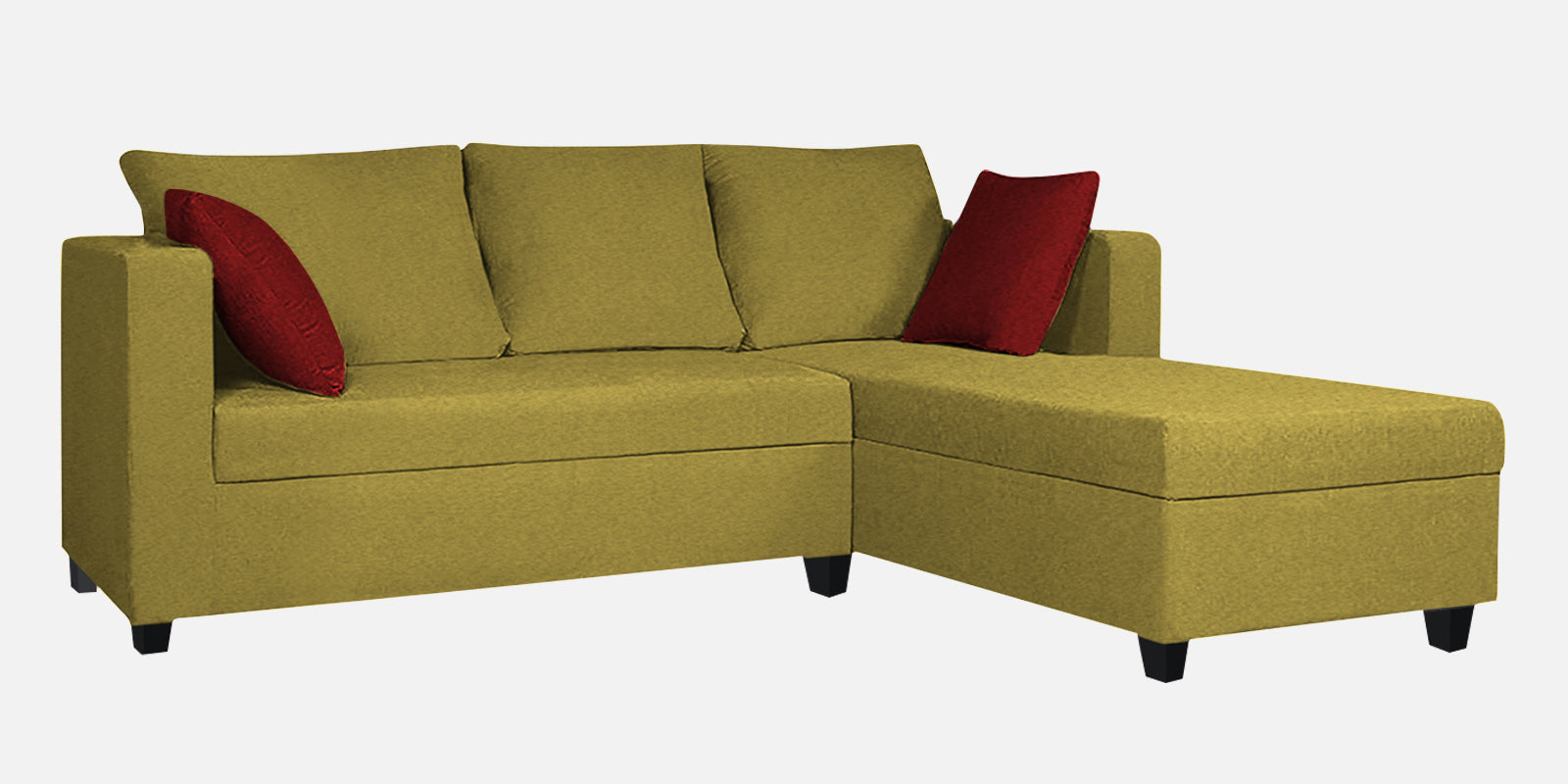 Nebula Fabric LHS Sectional Sofa (2+Lounger) In Parrot Green Colour - Febonic Living