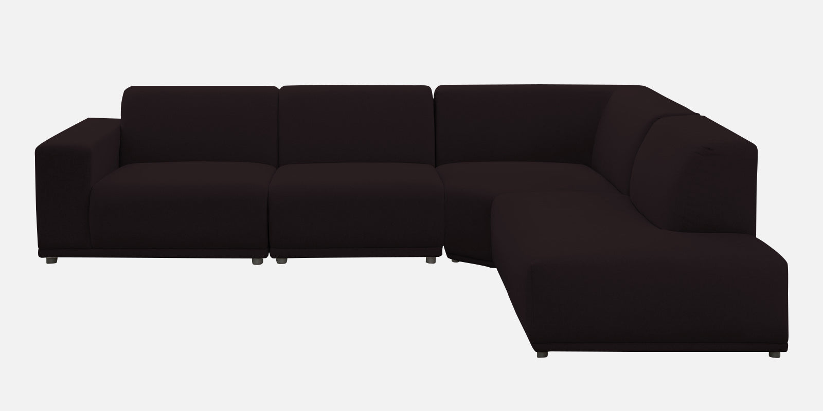 Adam Fabric RHS Sectional Sofa (3+Ottoman Lounger) In Cara Brown Colour - Febonic Living