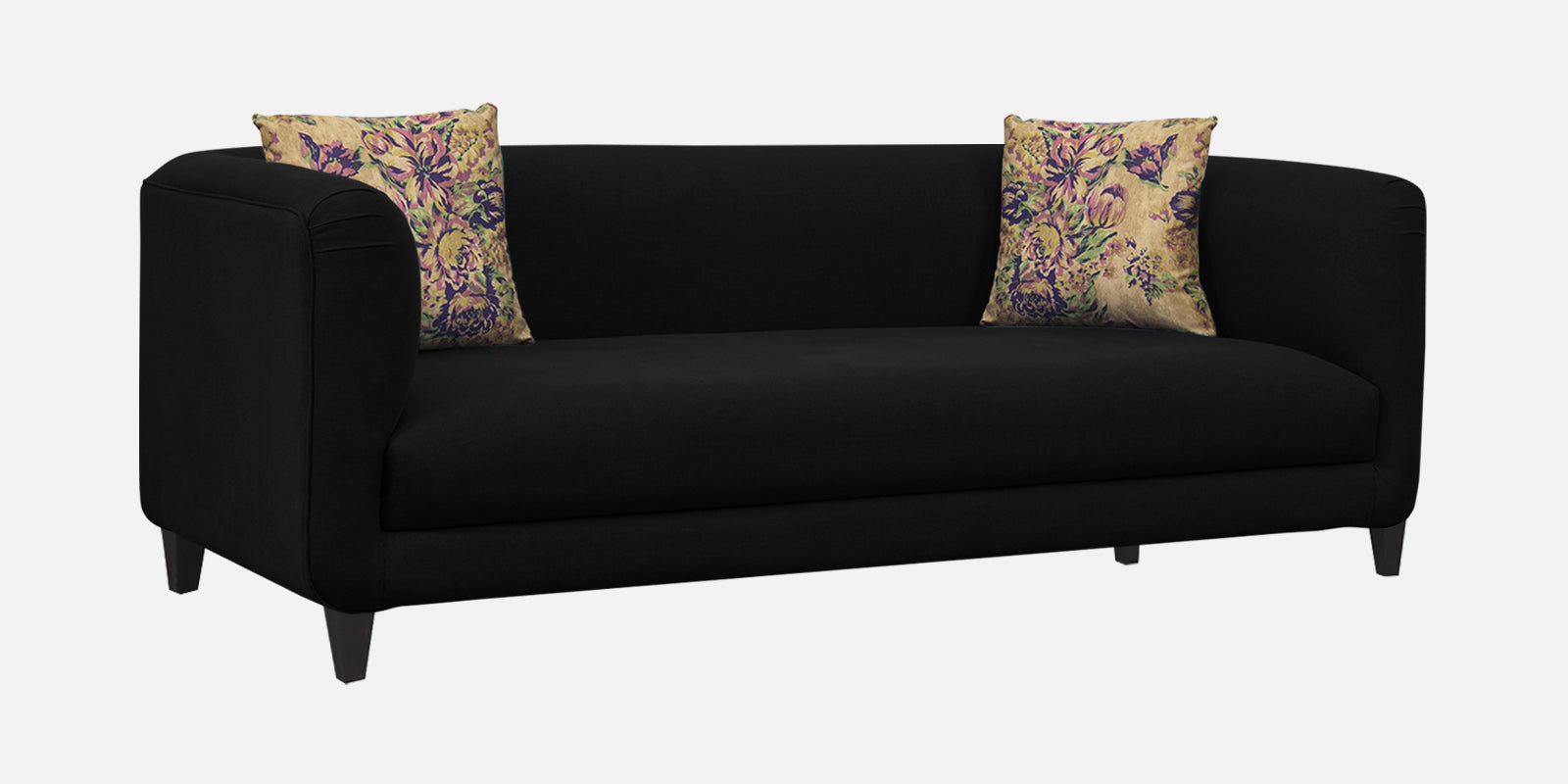 Niki Fabric 3 Seater Sofa In Zed Black Colour - Febonic Living