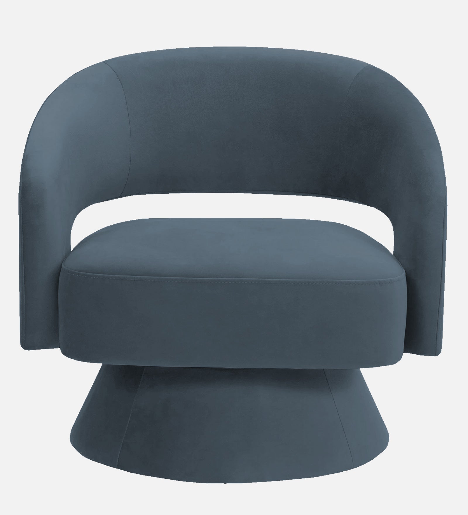 Pendra Velvet Swivel Chair In Oxford Blue Colour - Febonic Living