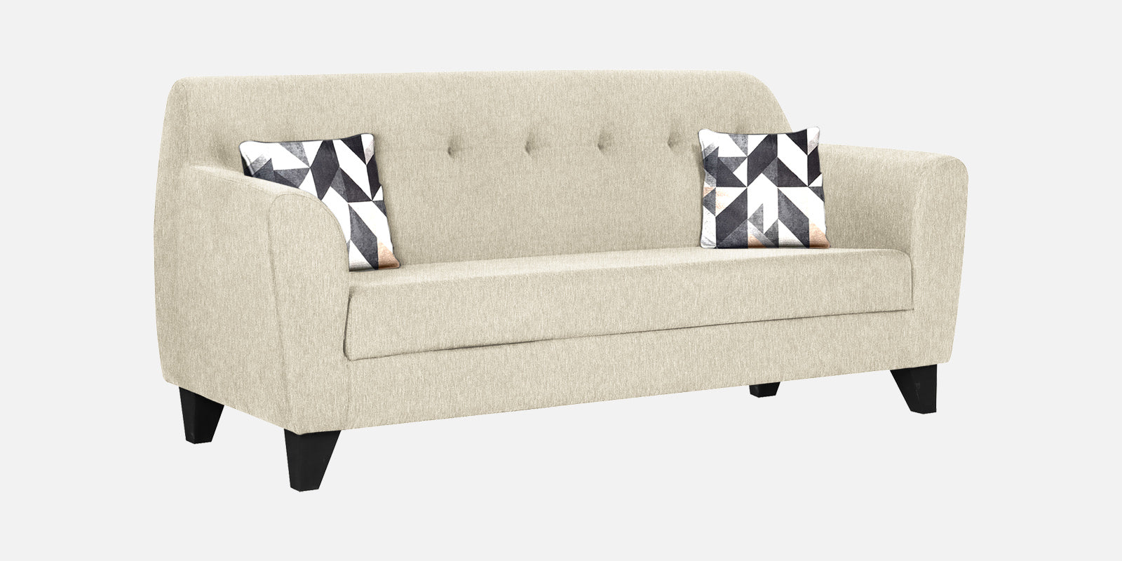 Melaan Fabric 3 Seater Sofa In Ivory cream Colour - Febonic Living