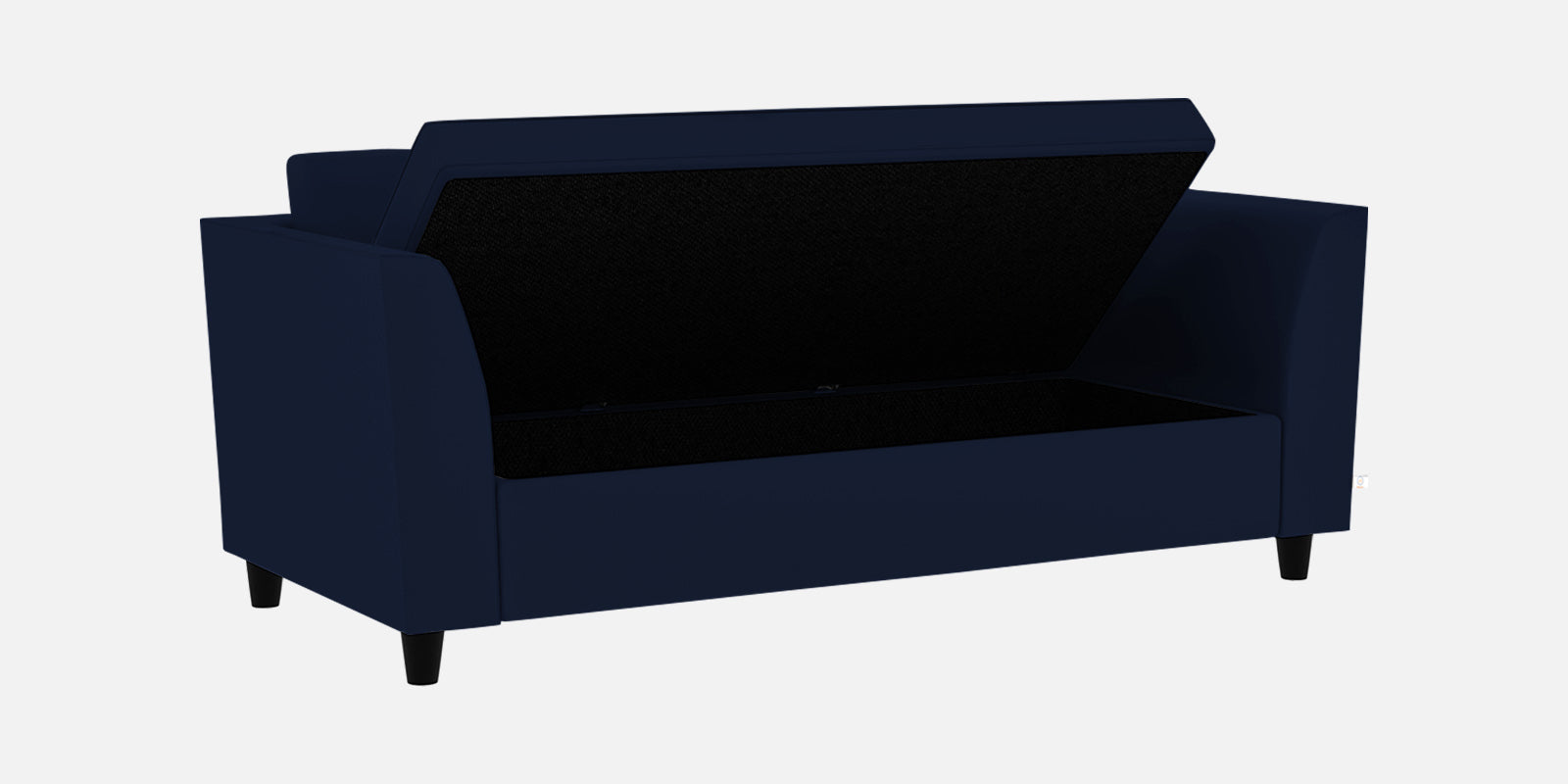 Bristo Velvet 3 Seater Sofa In Indigo Blue Colour With Storage - Febonic Living