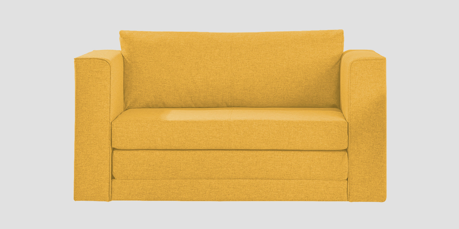 Kenia Fabric 2 Seater Foldable Sofa Cum Bed In Bold Yellow Colour - Febonic Living