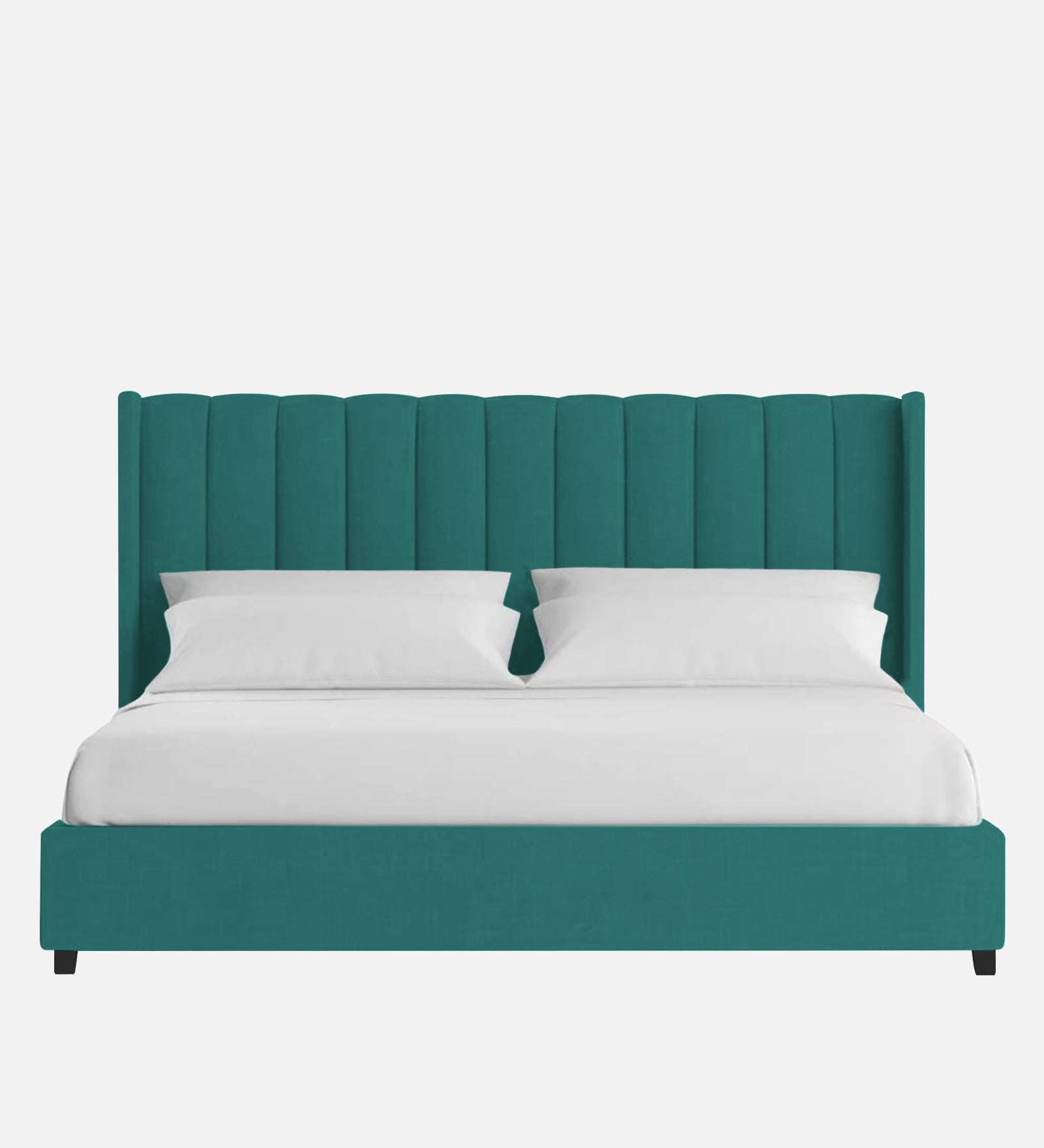 Colina Fabric Upholstered Queen Size Bed In Sea Green Colour With Box Storage - Febonic Living