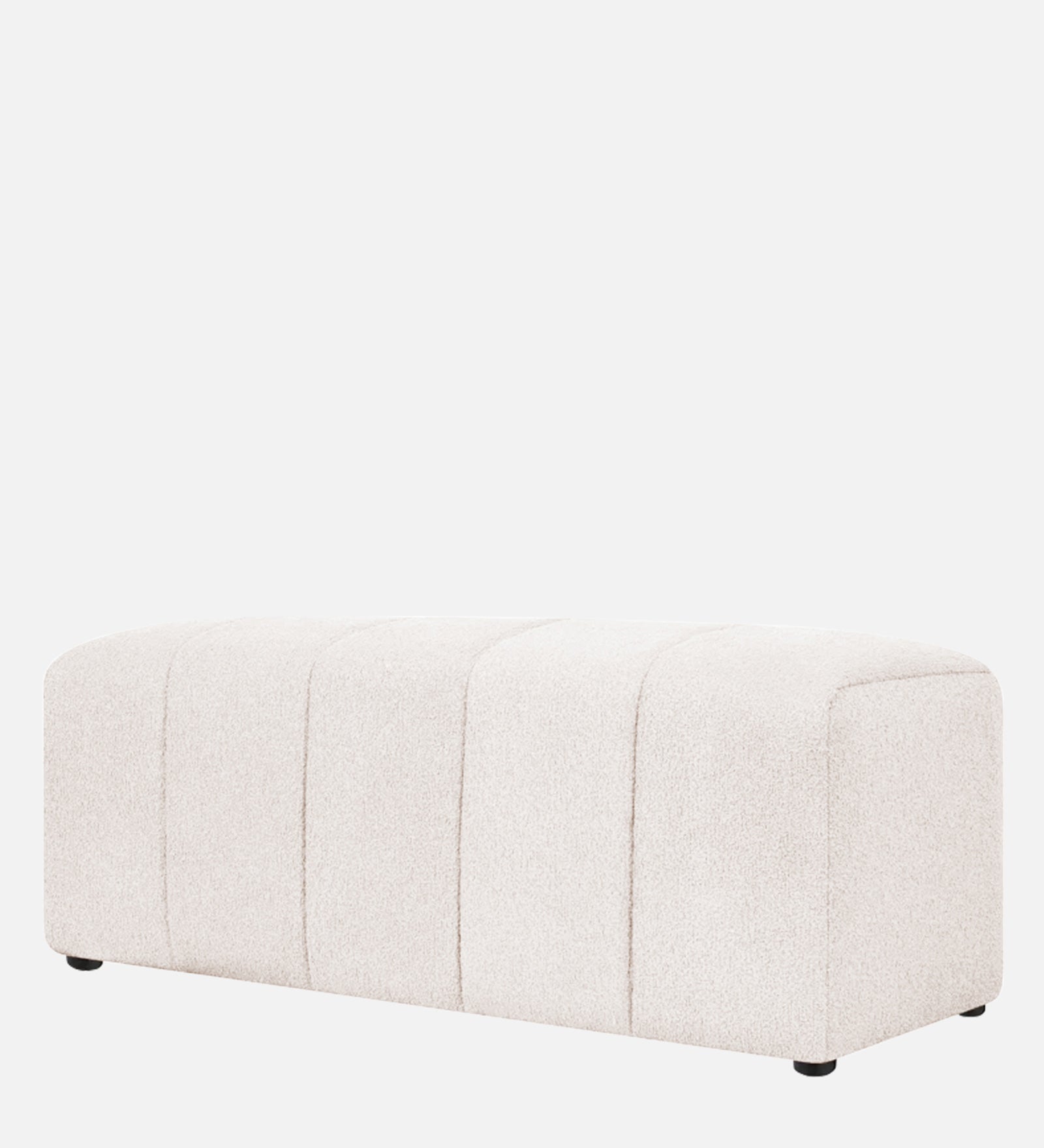 Rexi Boucle Fabric Bench In Bright White Colour - Febonic Living