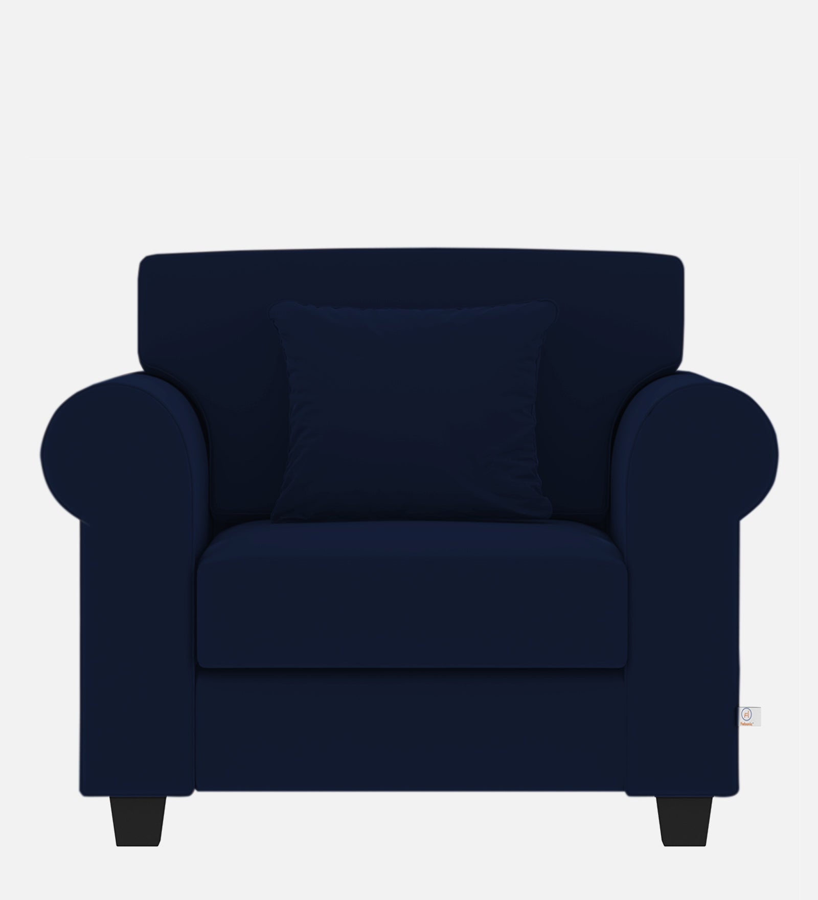 Numonk Velvet 1 Seater Sofa In Indigo Blue Colour - Febonic Living